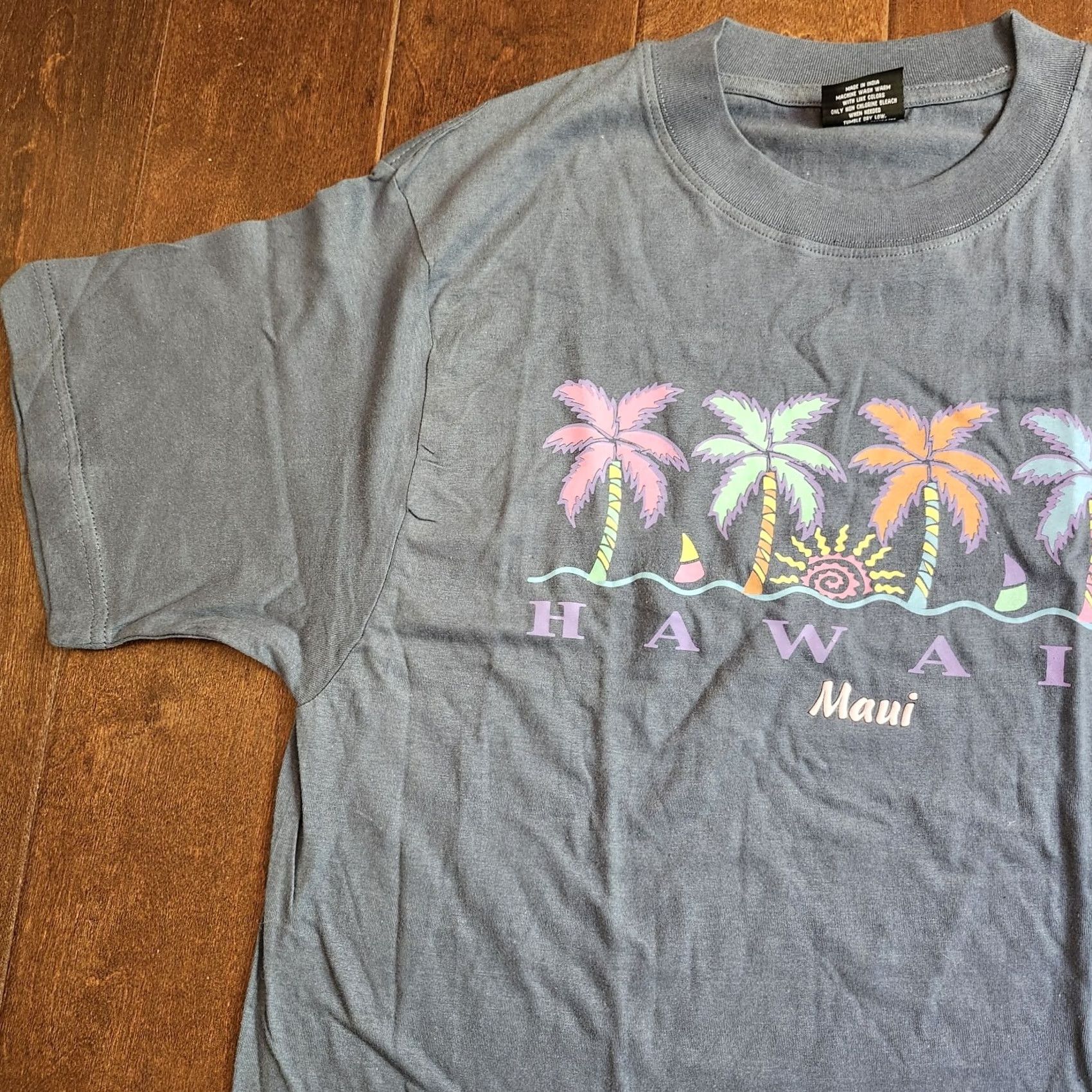 Basic Editions Hawaii Maui Palm Tree Blue Men's Shirt - Size M Size US M / EU 48-50 / 2 - 4 Thumbnail