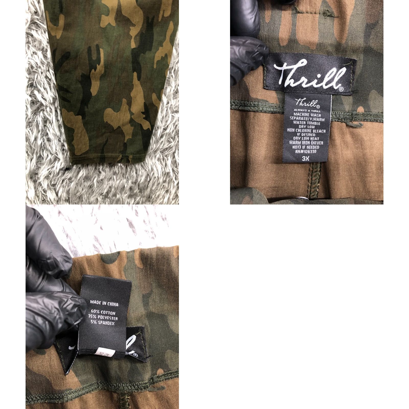 THRILLS VINTAGE_thrill camouflage skinny ankle pants 3X Womens Flaw Size 40" / US 18 - 8 Thumbnail