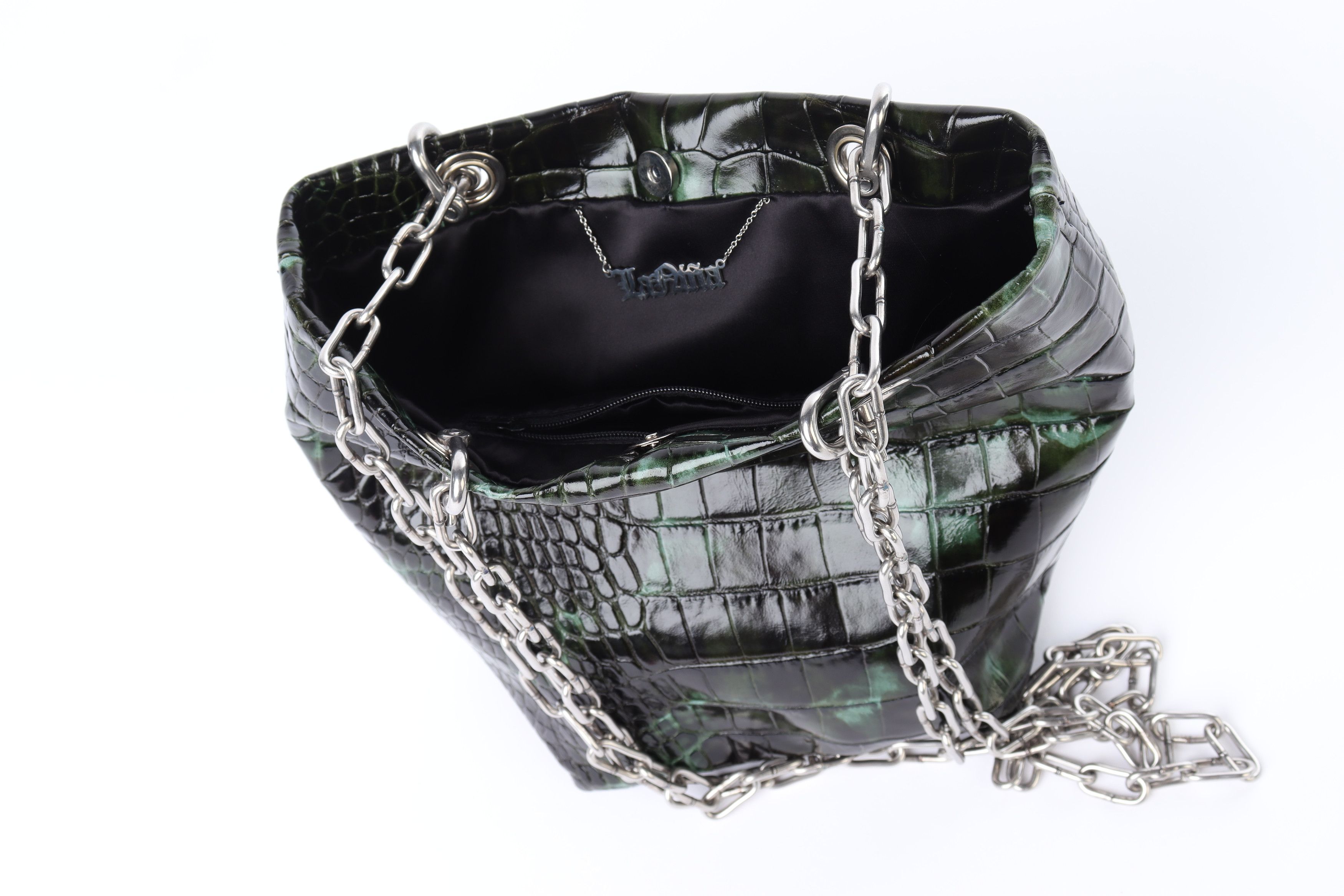 Japanese Brand × Vintage Leather crocodile chain tote bag Size ONE SIZE - 6 Thumbnail