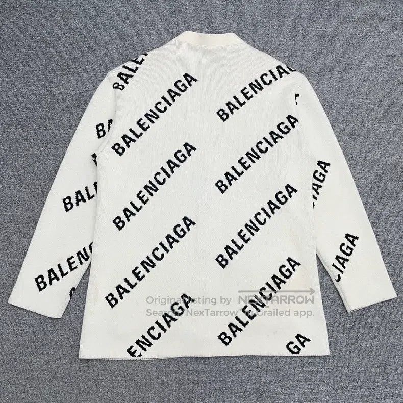 Balenciaga Balenciaga Barrage Printed White Knit Cardigan Size US S / EU 44-46 / 1 - 2 Thumbnail