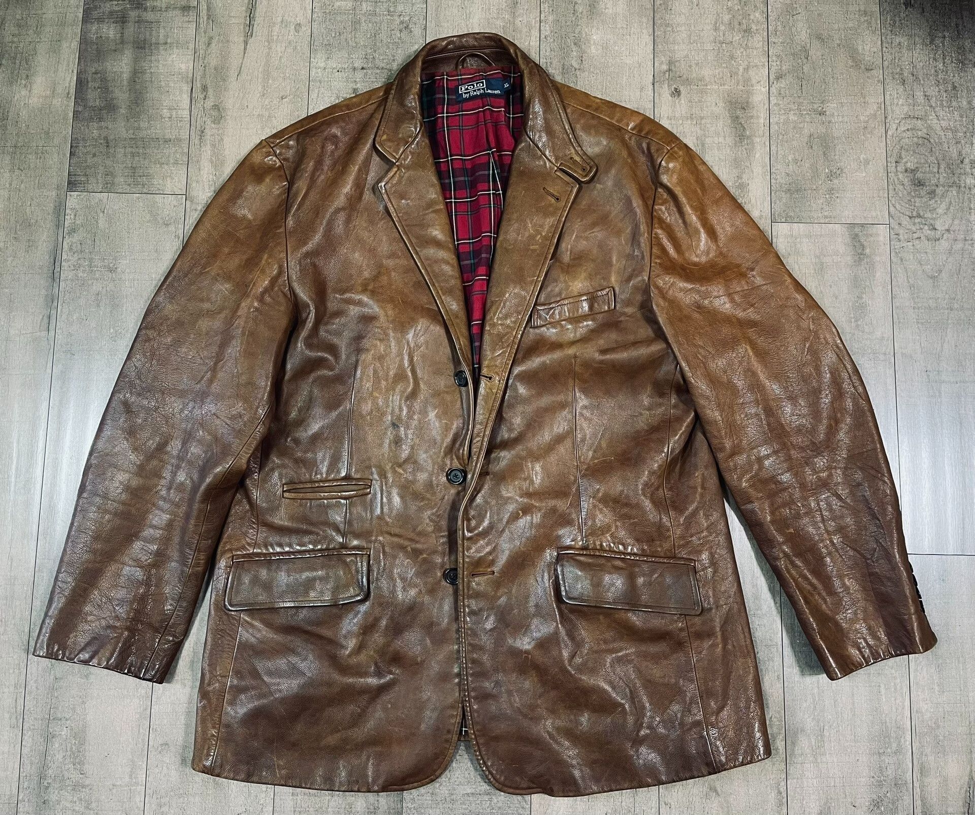 Ralph Lauren Blue Label Ralph Lauren Vintage Leather Jacket Size US XL / EU 56 / 4 - 1 Thumbnail