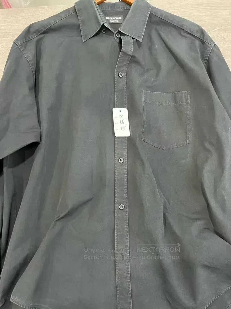 Balenciaga Balenciaga Black Letter Printed Long Sleeve Shirt Size XS / US 0-2 / IT 36-38 - 8 Thumbnail