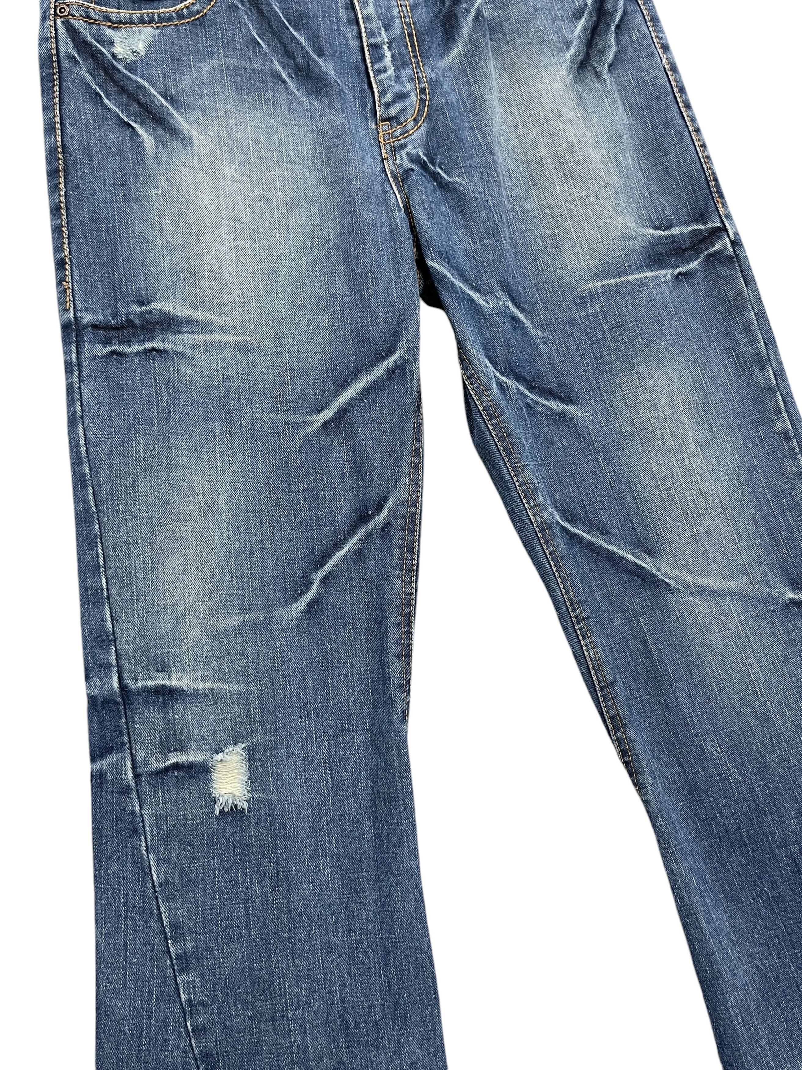 If Six Was Nine FYE🔥NYLAUS Clawmark Whisker Studded Gems Flap Flare Jeans Size US 30 / EU 46 - 8 Thumbnail