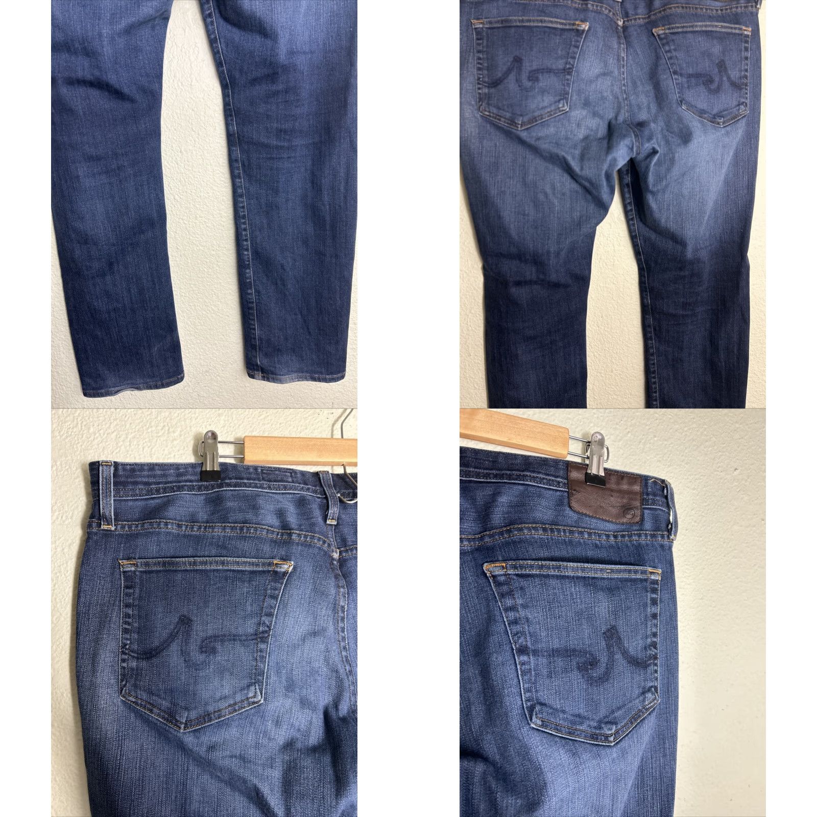 Vintage AG Adriano Goldschmied The Graduate Jeans Men Dark Wash 40x32 Straight Blue Size US 38 / EU 54 - 8 Thumbnail