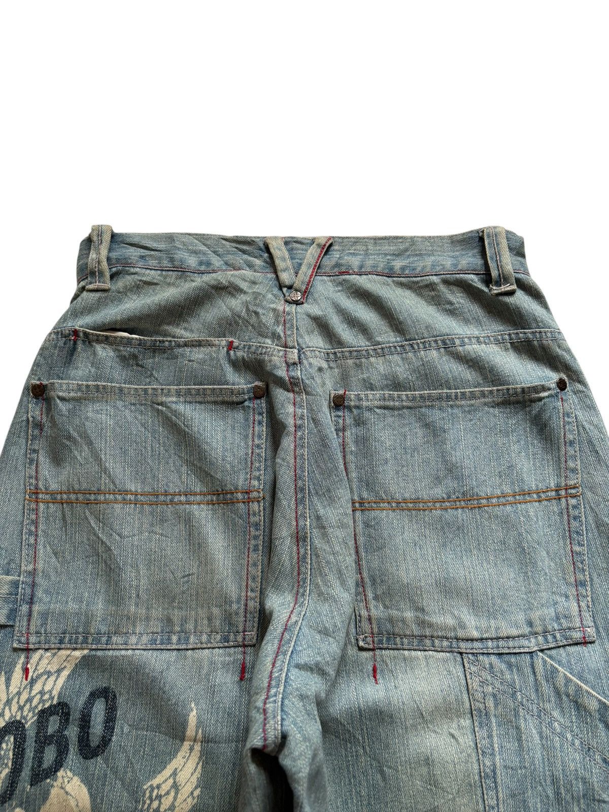 Hobo × JNCO × Japanese Brand Vintage Hobo Mud Wash Cargo Carpenter Loose Baggy Jeans Size US 29 - 8 Thumbnail