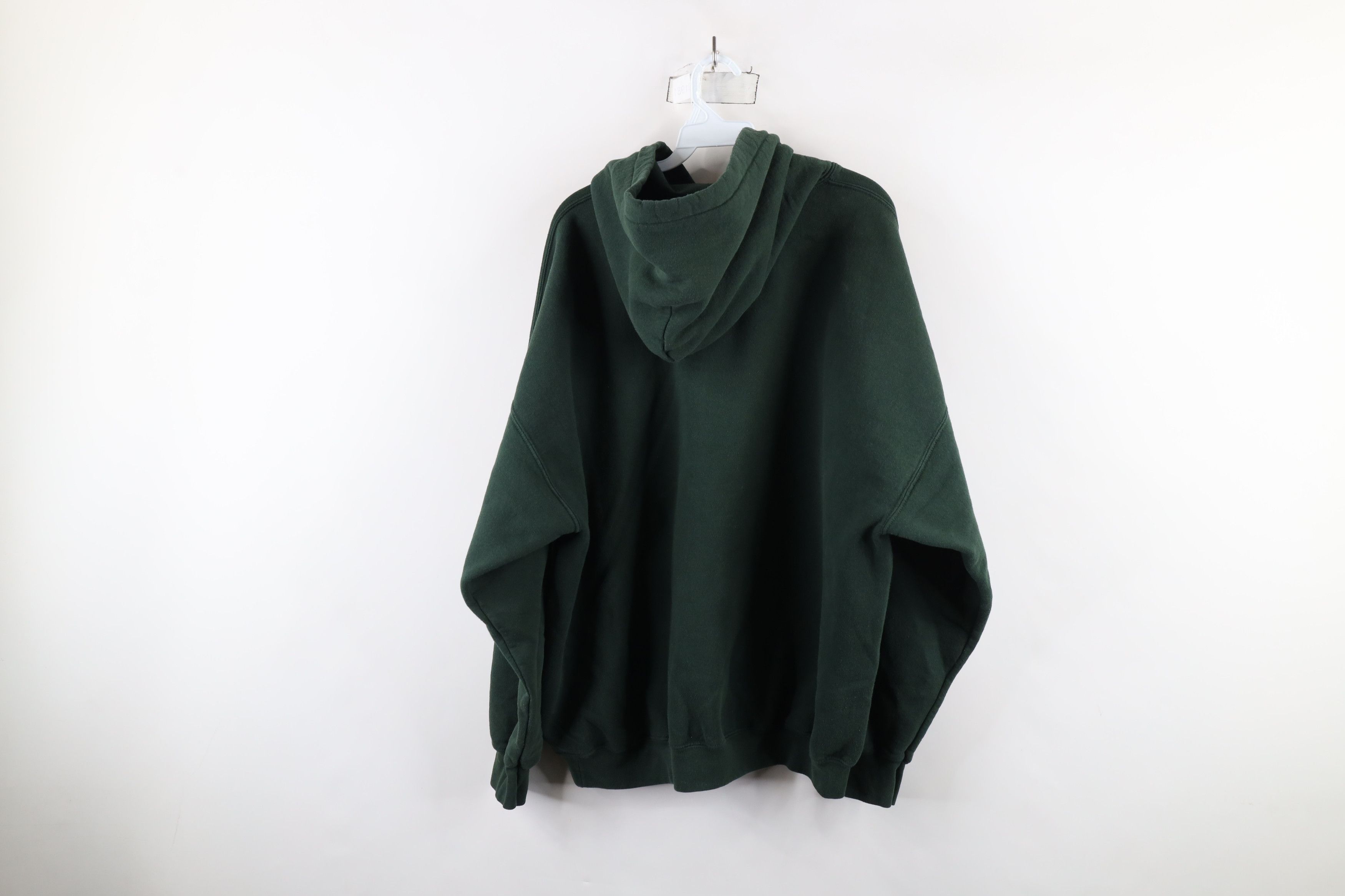 Vintage Vintage 90s Streetwear Blank Heavy Hoodie Sweatshirt Green Size US XXL / EU 58 / 5 - 11 Thumbnail