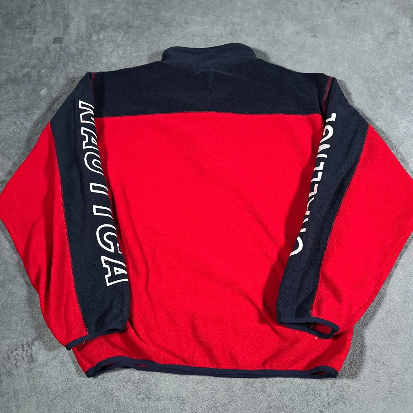 Nautica VINTAGE Nautica Pullover Mens M 90s Red Fleece Embroidered NAUTICA CHALLENGE Spell Out 1/4 Zip Logo Winter Fall Spring Size US M / EU 48-50 / 2 - 7 Thumbnail