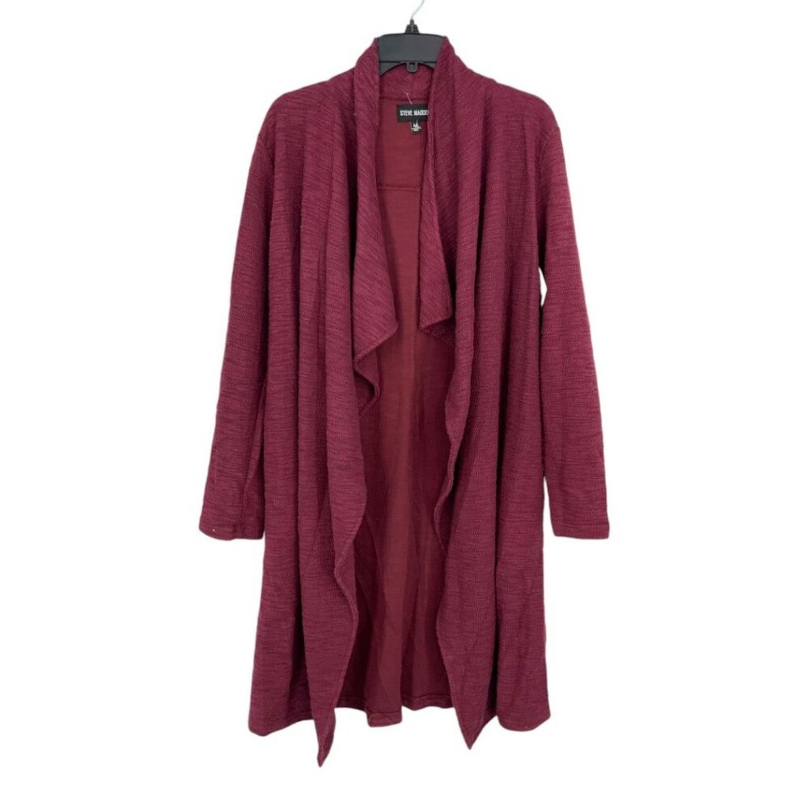 Steve Madden Steve Madden Slub Knit Jacket In Wine Medium NWOT $109 MSRP Size M / US 6-8 / IT 42-44 - 3 Thumbnail