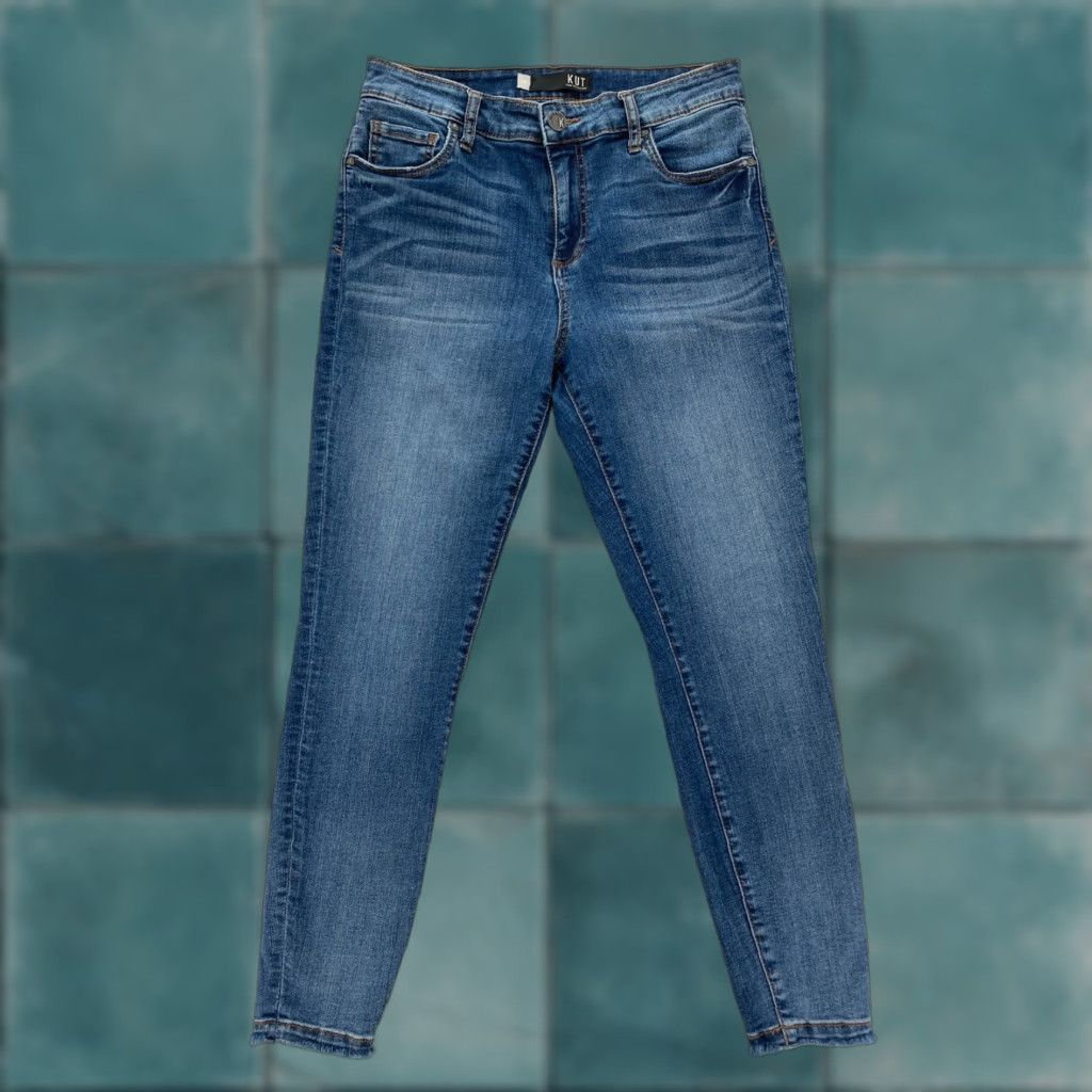 Vintage KUT from the Kloth Jeans Donna Donna 6 Ankle Skinny Blue Stretch Denim Pants Women Slim Jeans Size 28" / US 6 / IT 42 - 1 Thumbnail
