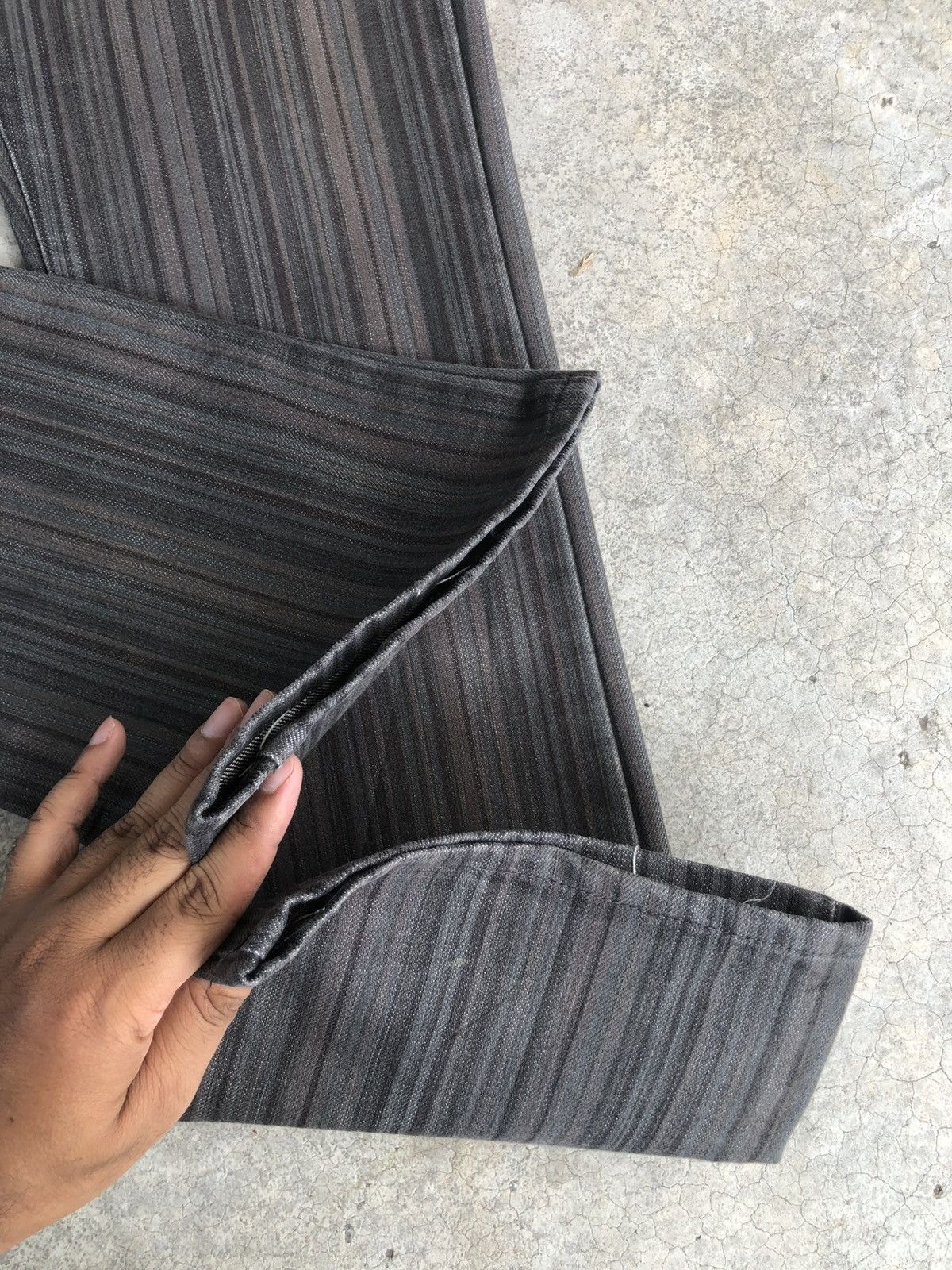 semanticdesign Japanese Semantic Design Flared Distressed Hickory Stripe Size US 29 - 13 Thumbnail