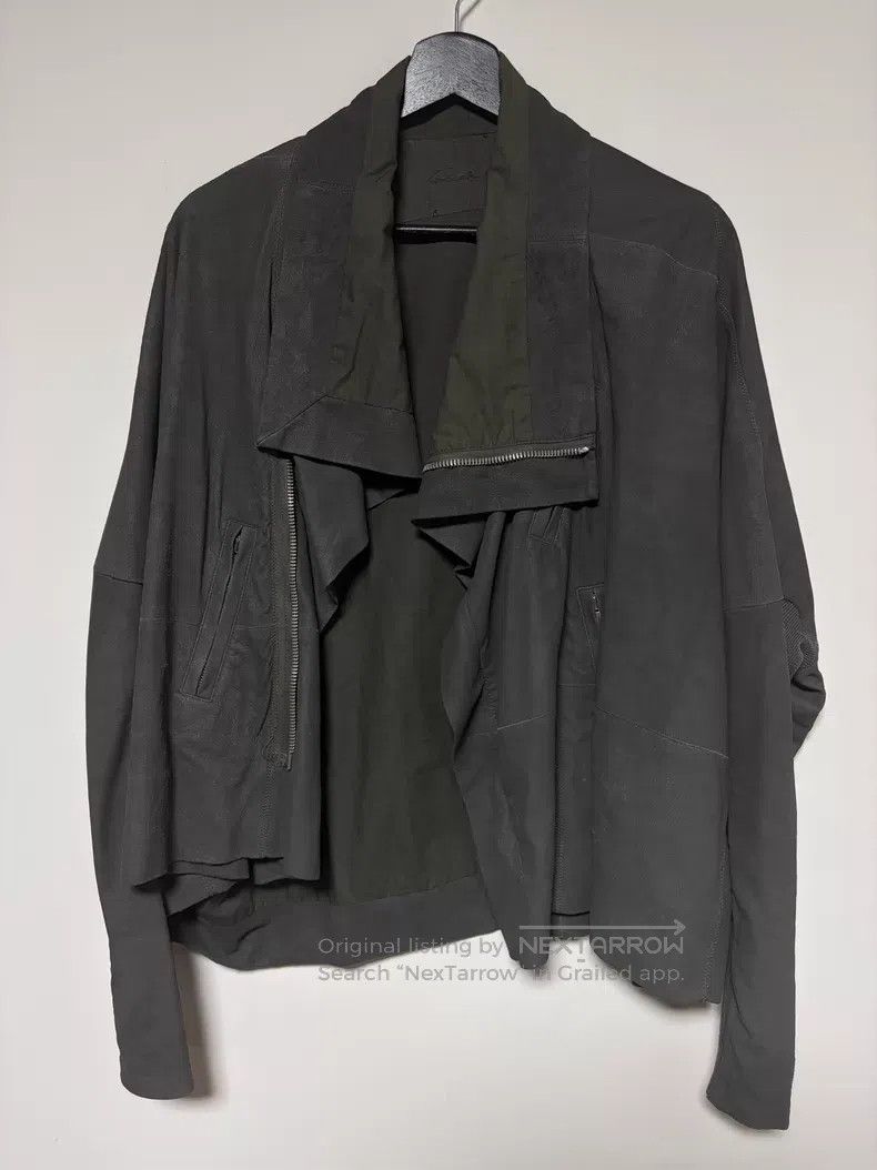 Rick Owens Rick Owens Grey Lambskin Crackle Leather Jacket Size XS / US 0-2 / IT 36-38 - 1 Thumbnail