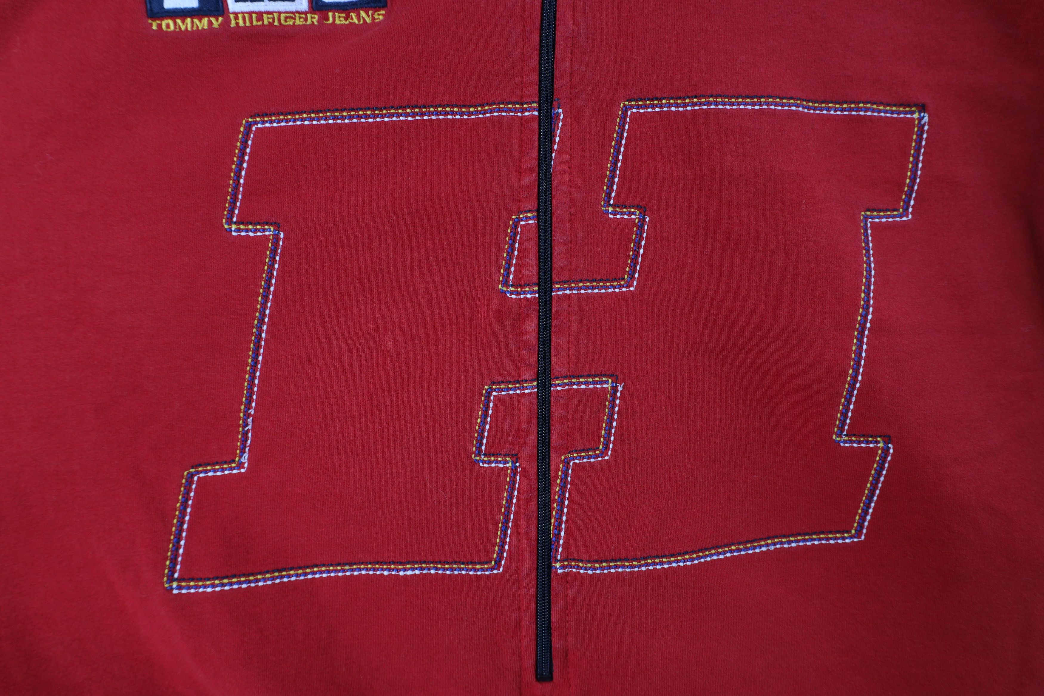 Tommy Hilfiger × Vintage Vintage 90s Tommy Hilfiger Out Big Logo Half Zip Sweater Size US XXL / EU 58 / 5 - 6 Thumbnail