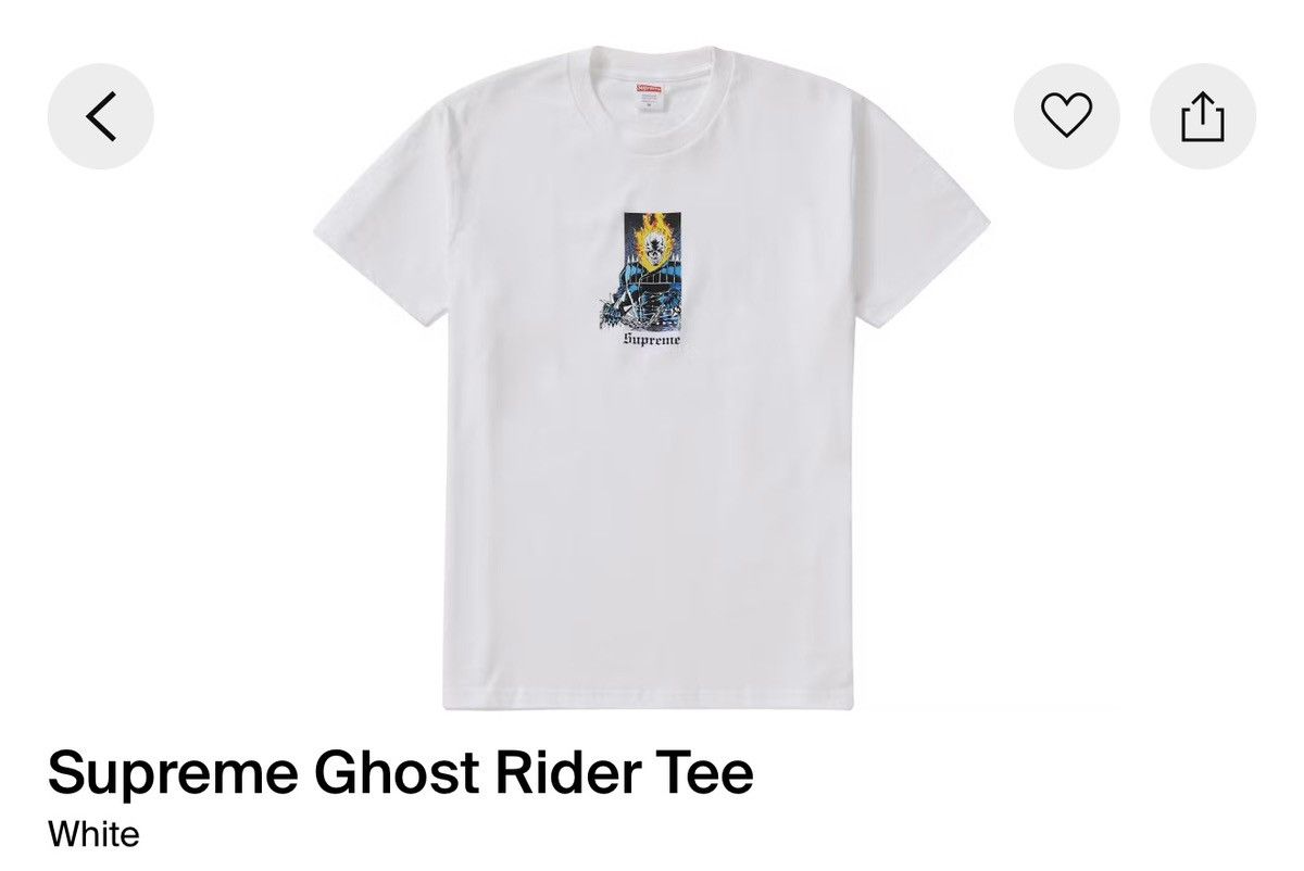 Supreme Supreme ghost rider tee White medium Size US M / EU 48-50 / 2 - 1 Thumbnail