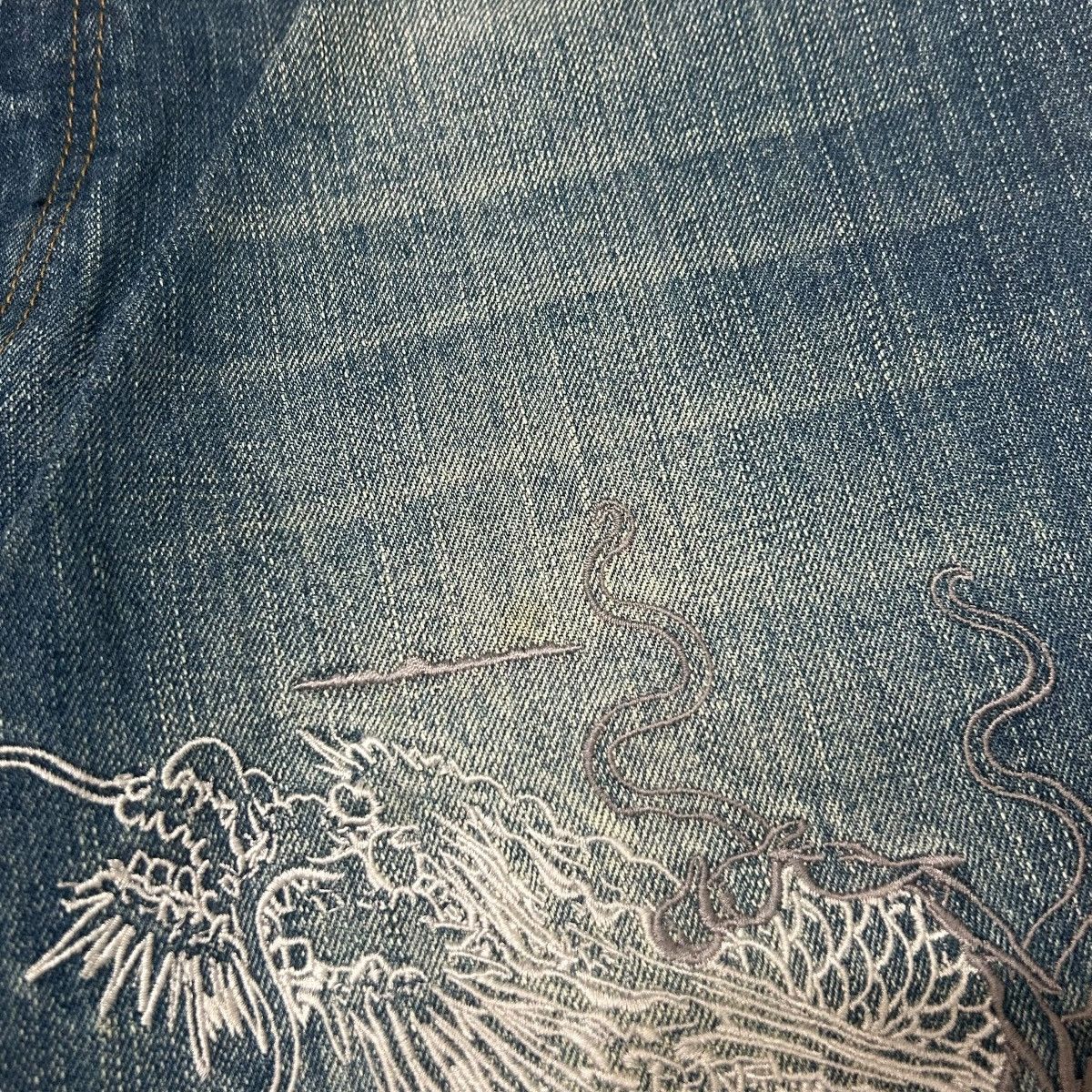 Karakuri Tamashii 512 Karakuri Tamashii jeans embroidered denim blue archive Size US 33 - 18 Thumbnail