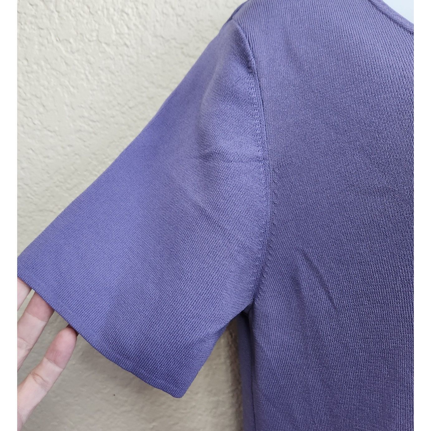 Other Draper's & Damon's Purple Round Neck Short Sleeve Top Large Size L / US 10 / IT 46 - 2 Thumbnail