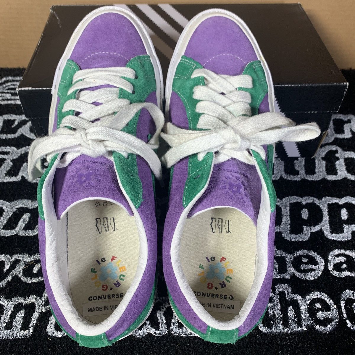 Golf Wang × Golf le Fleur × Tyler The Creator Golf le Fleur Converse One Star Ox Purple Green Size US 8 / EU 41 - 5 Thumbnail