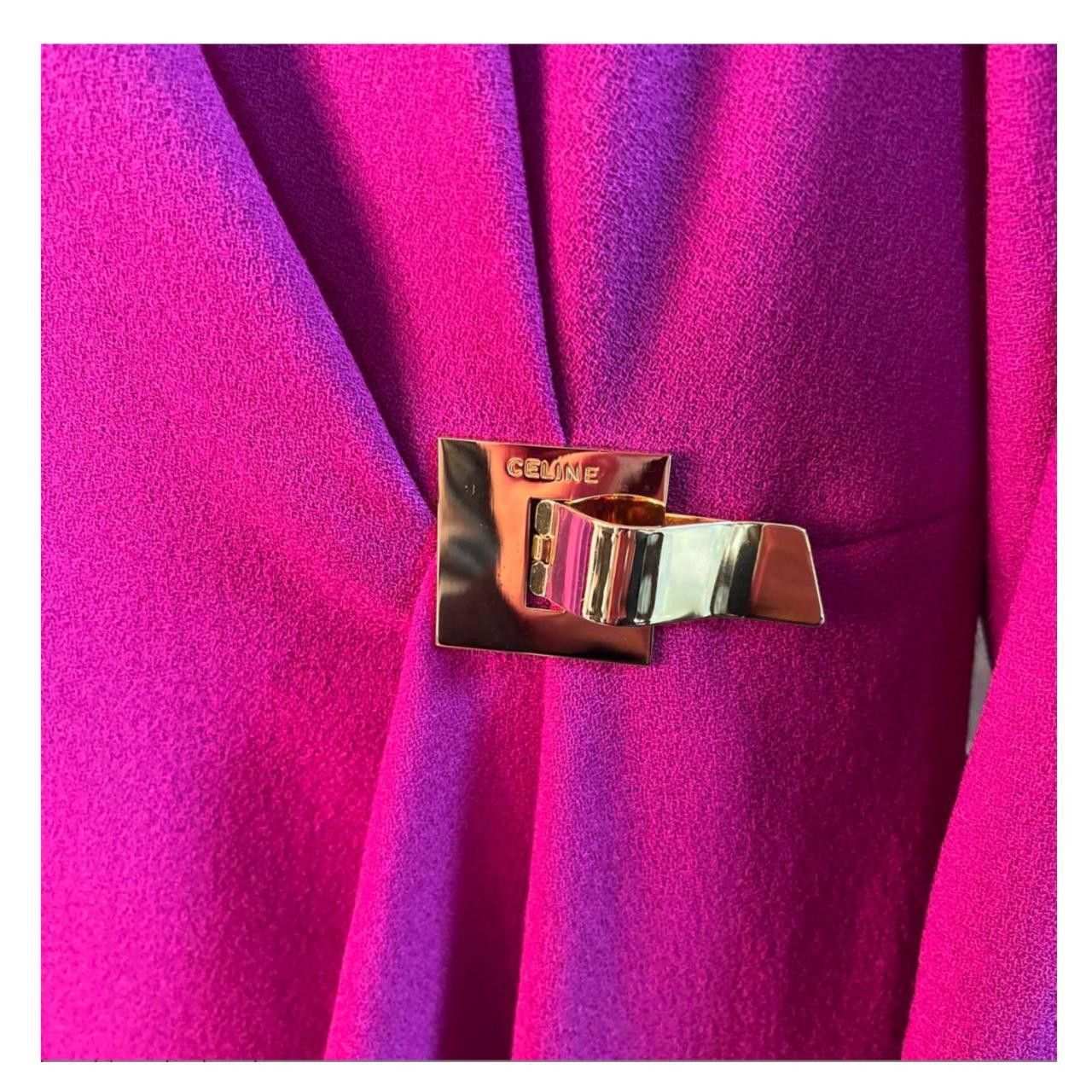 Celine Celine 3/4 Sleeve Pink LS Shift Dress w Gold Metal Buckle Size M / US 6-8 / IT 42-44 - 8 Thumbnail