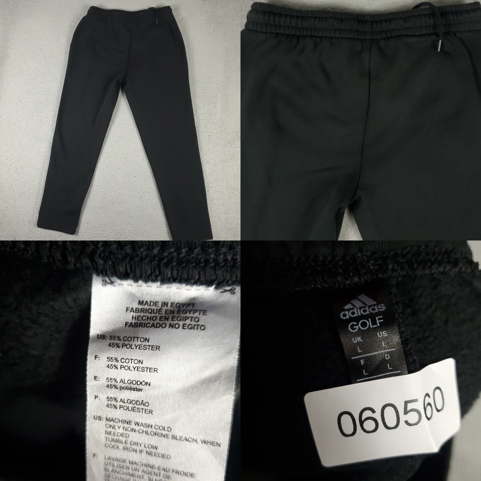 Adidas Adidas Pants Mens Large Black Running Sweatpants Joggers Size US 33 - 8 Thumbnail