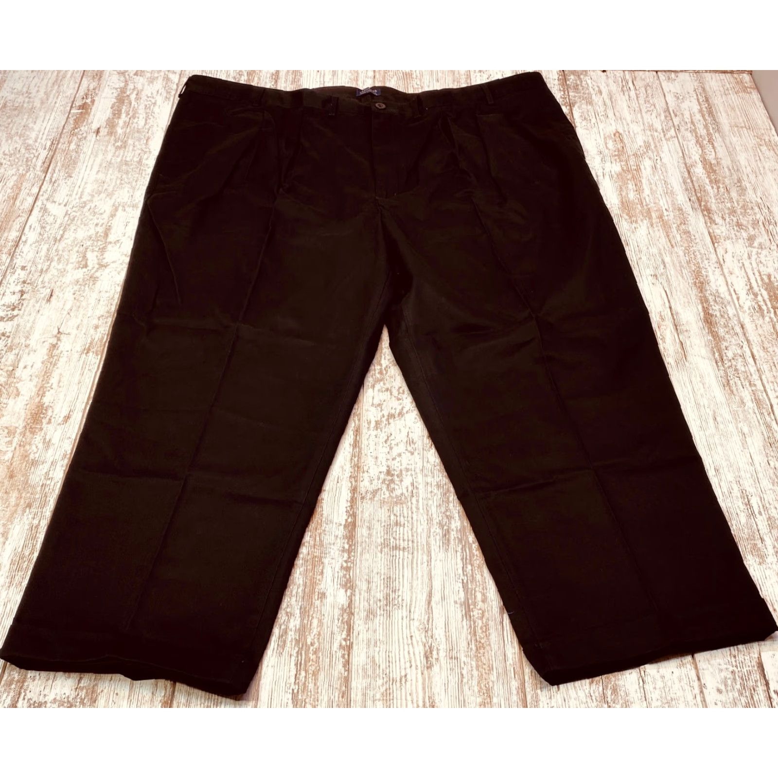 Lands' End Lands' End Chino Pants Mens 52x29 Black Traditional Fit Pleated NEW 7555 Size US 36 / EU 52 - 2 Thumbnail