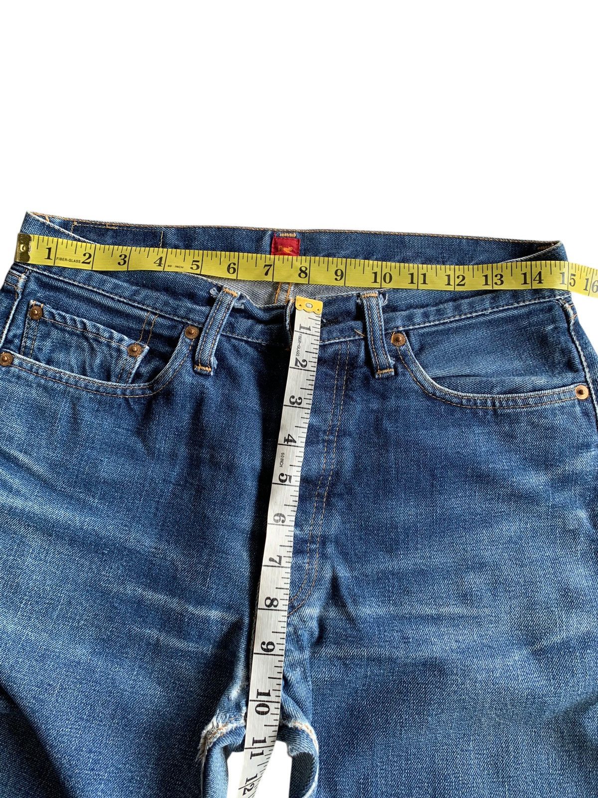 Japanese Brand × RESOLUTE × Vintage VINTAGE RESOLUTE 710 SELVEDGE BUTTON FLY DISTRESSED DENIM Size US 30 / EU 46 - 18 Thumbnail