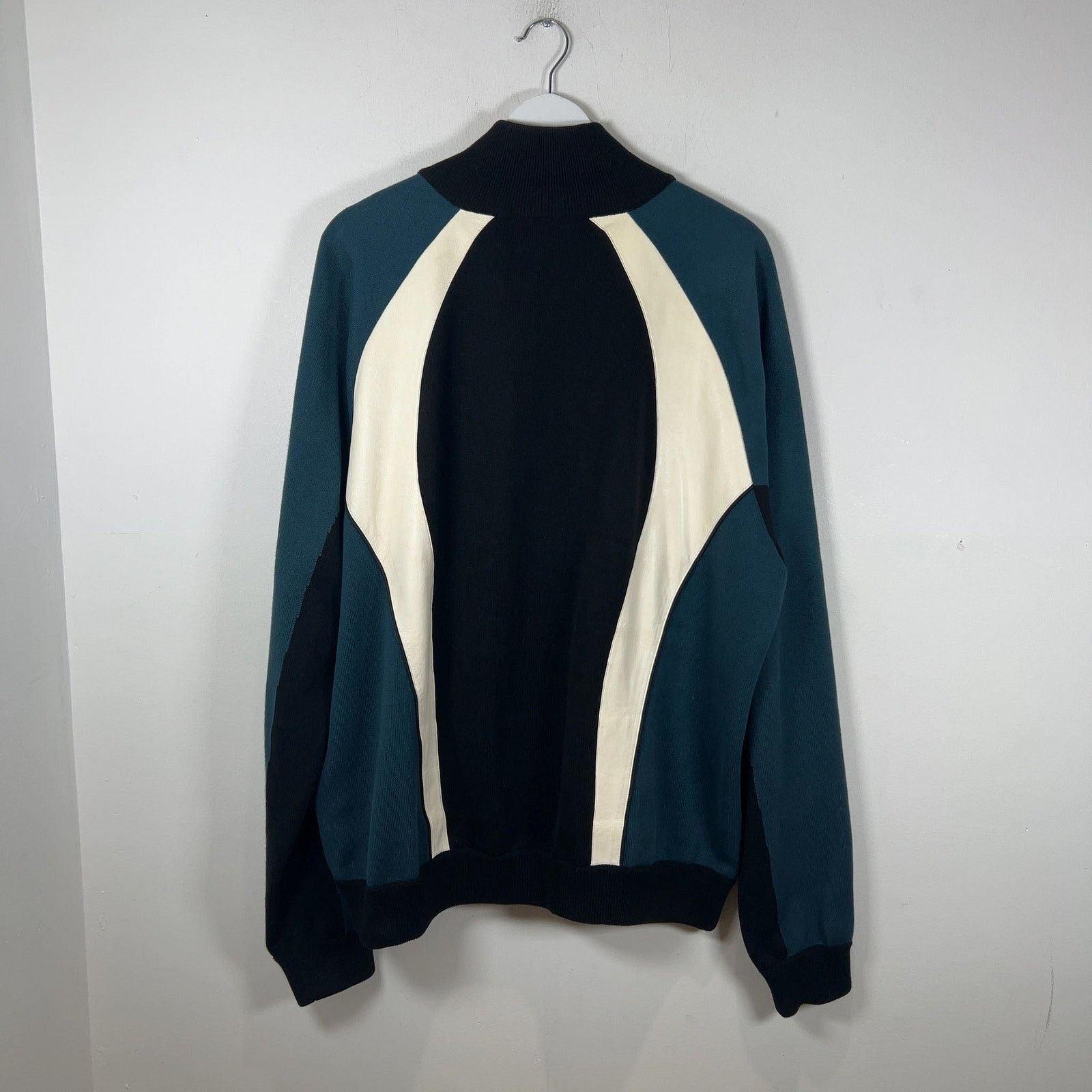 Louis Vuitton Louis Vuitton Color Block Leather/Knit Track Jacket Size US XXL / EU 58 / 5 - 6 Thumbnail