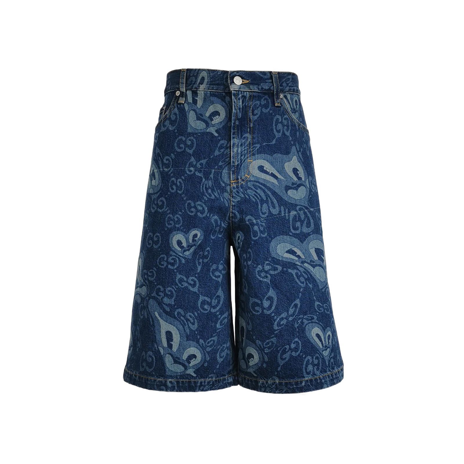 Gucci Gucci GG Monogram Denim Shorts Size 34 Size US 34 / EU 50 - 1 Thumbnail