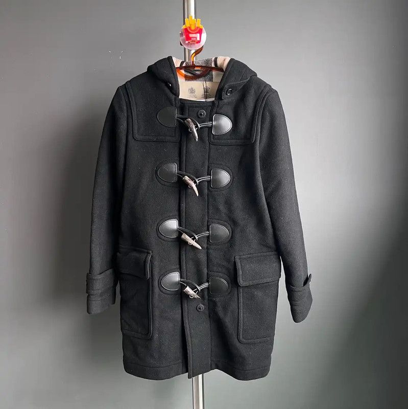 Burberry Burberry Black Wool Women's Coat Size L Size L / US 10 / IT 46 - 1 Thumbnail