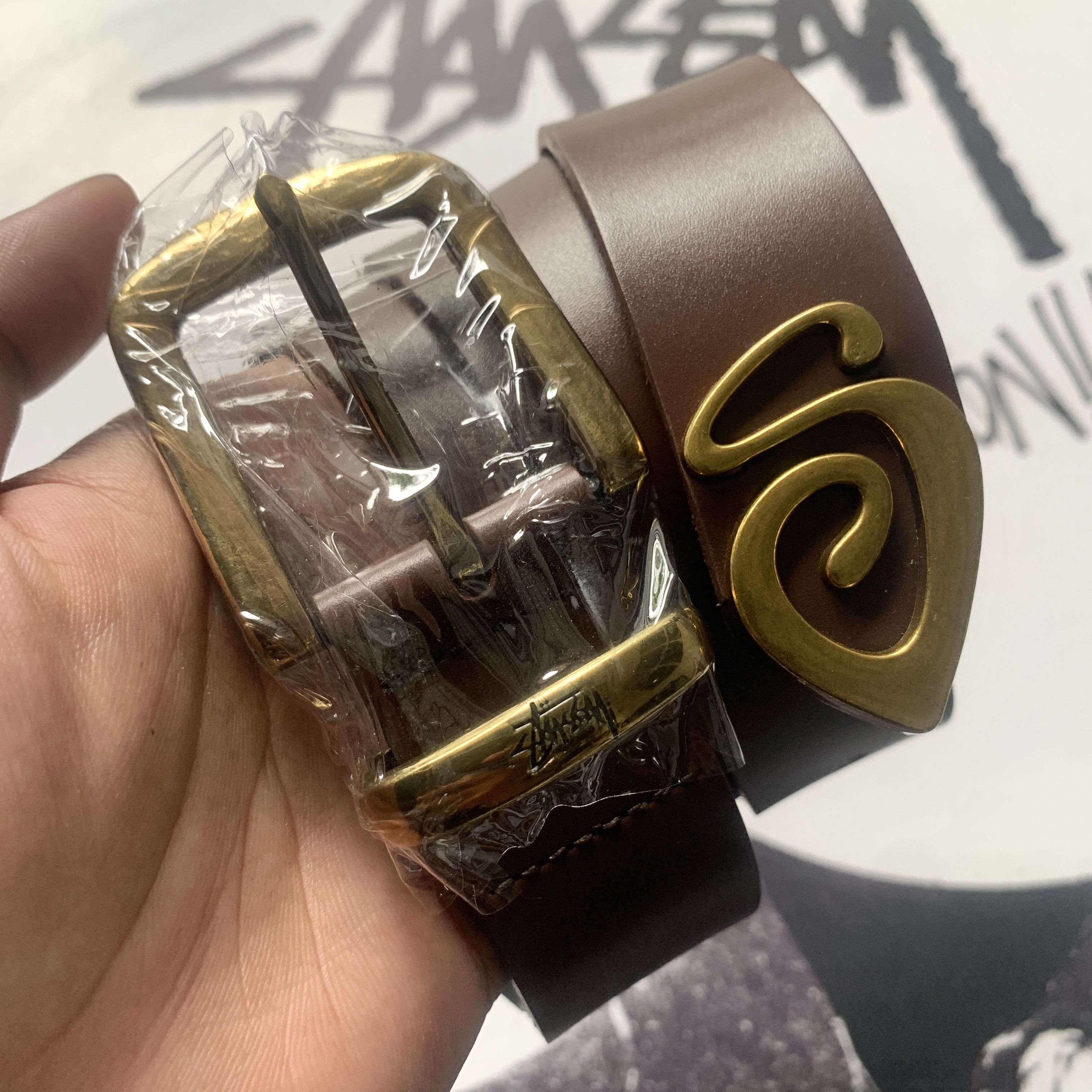 Stussy STUSSY METAL S TIP BELT BROWN S/M Size ONE SIZE - 1 Thumbnail