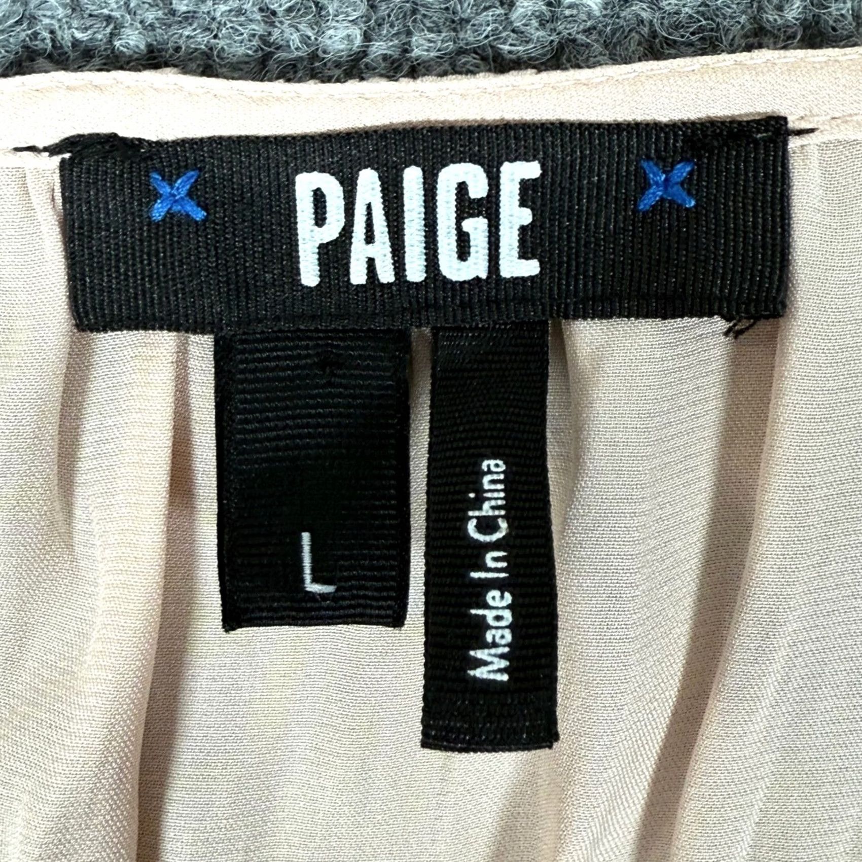 Paige VINTAGE PAIGE Odalynn Satin Blouse Large Smocked Bodice Peplum Square Neck Boho Peasant Size L / US 10 / IT 46 - 3 Thumbnail
