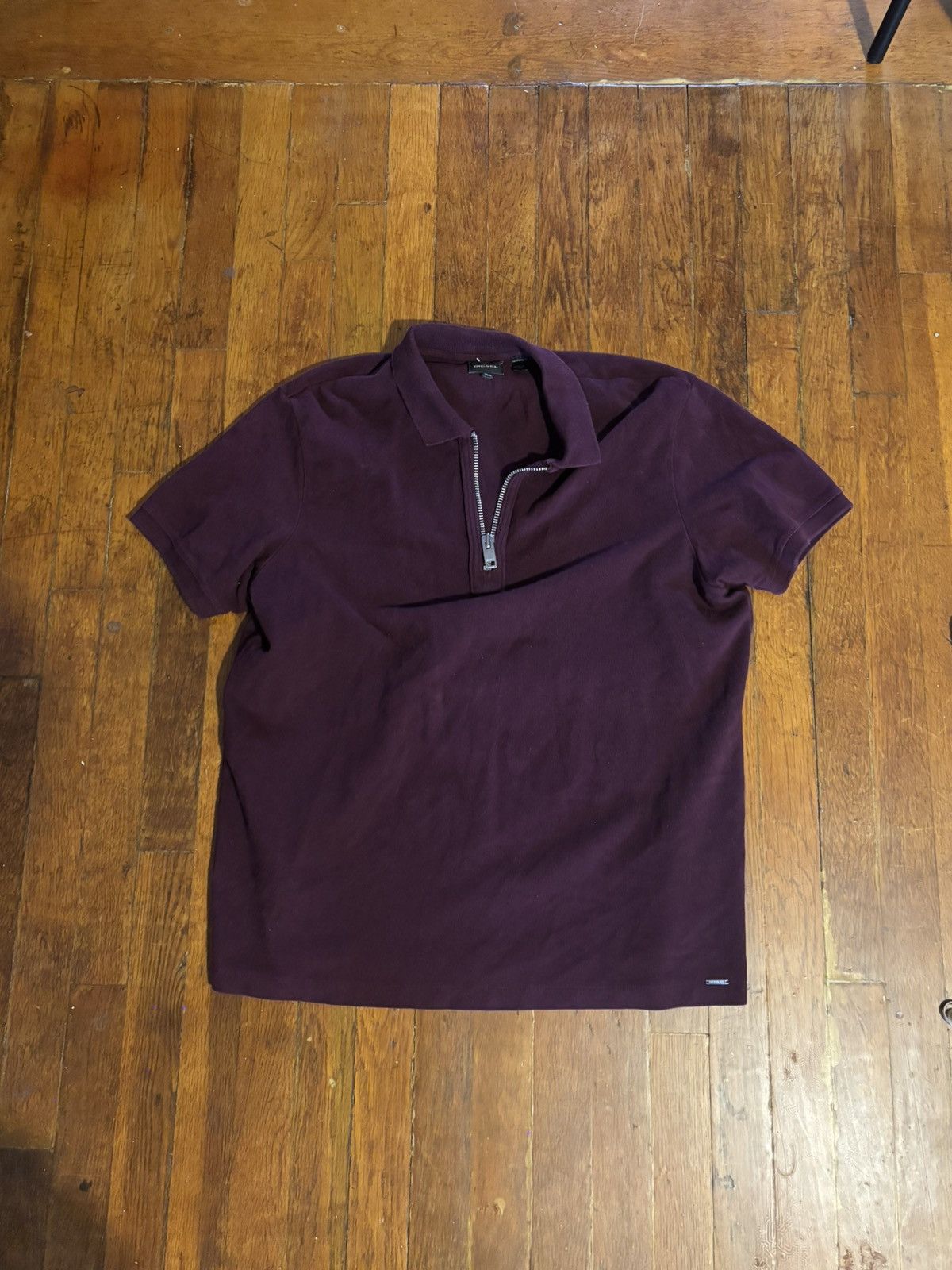 Diesel vintage Diesel burgundy cotton 1/3 zip polo shirt Size US XL / EU 56 / 4 - 1 Thumbnail