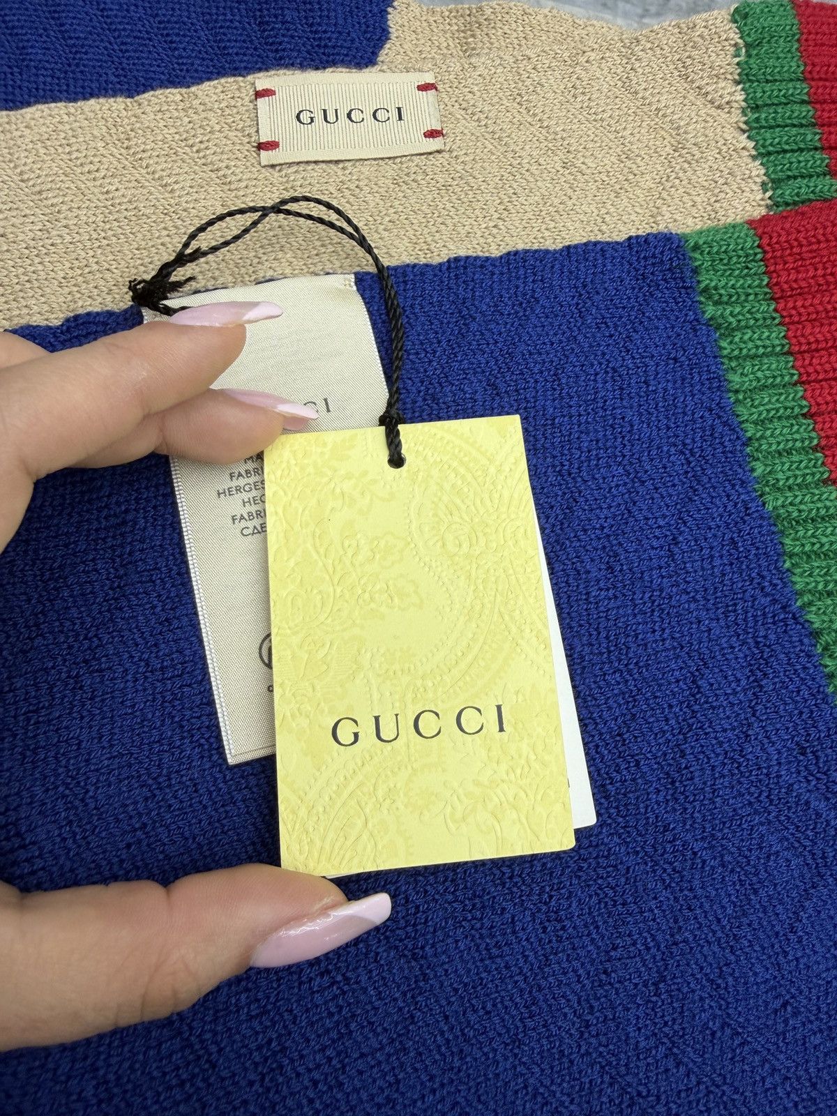 Gucci Gucci Navy/Beige Scarf Size ONE SIZE - 8 Thumbnail