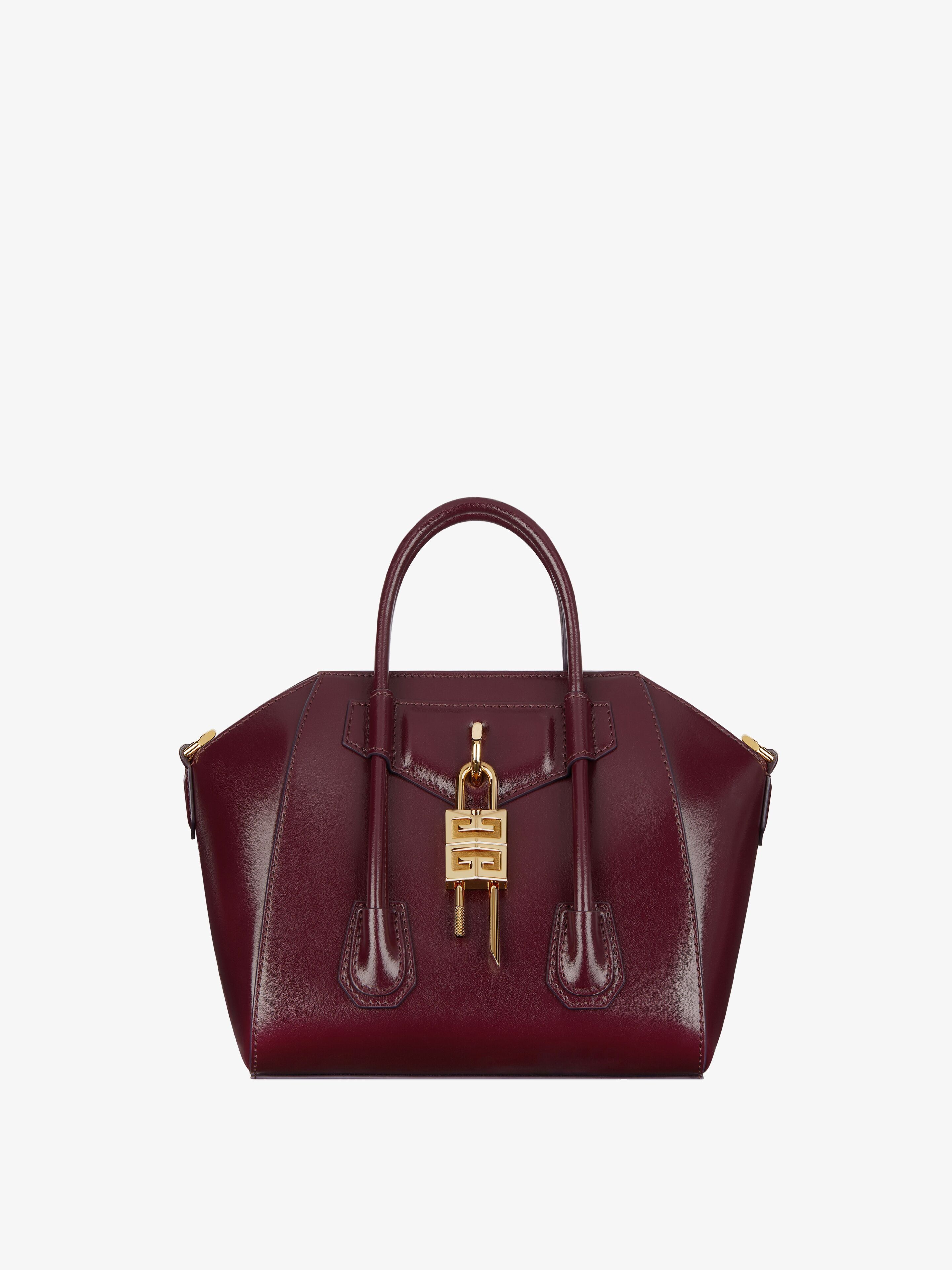o1srvl11e0825 Size: OS / Mini Antigona Lock Bag in Burgundy