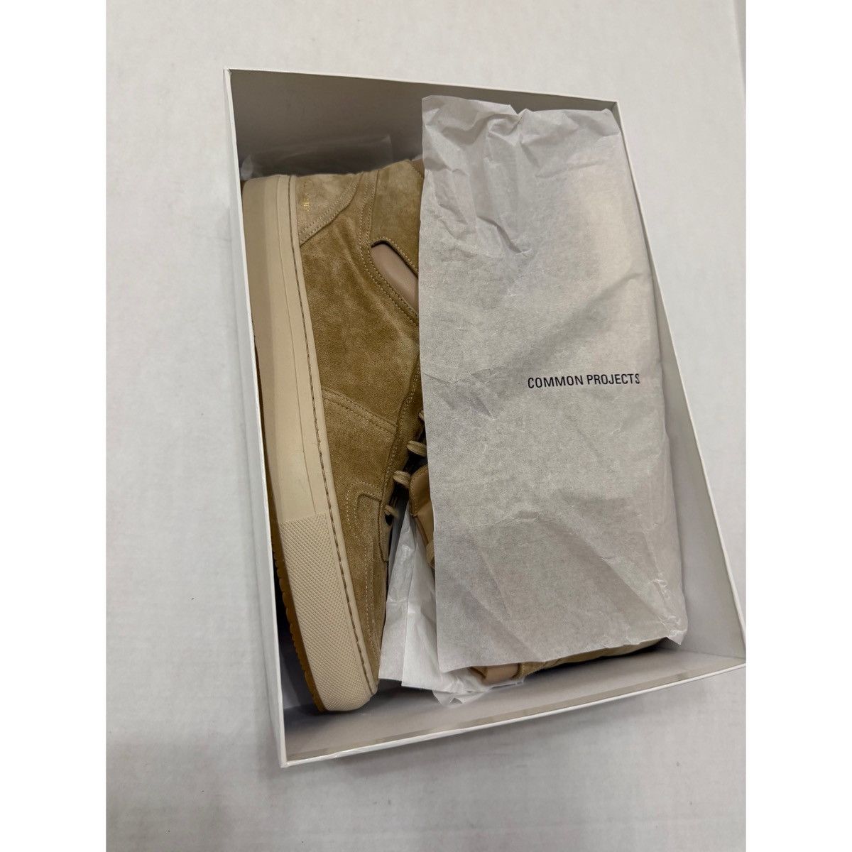 Common Projects COMMON PROJECTS TAN BBALL HIGH SUEDE SNEAKERS Size US 10 / EU 43 - 2 Thumbnail