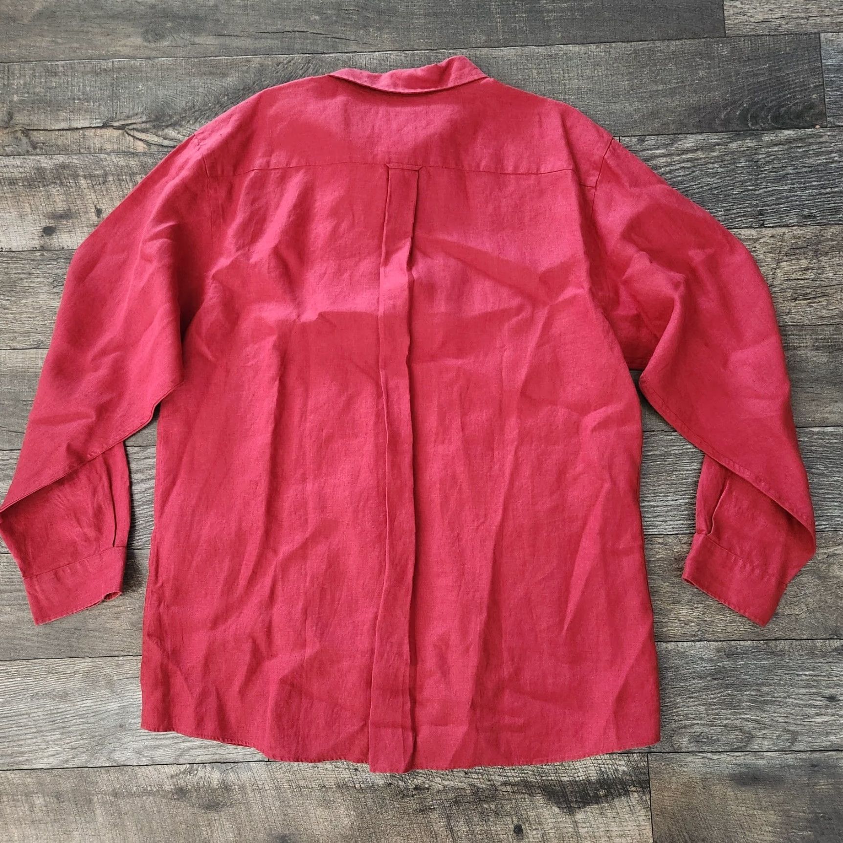 Vintage Allen Solly Platinum Linen Shirt Button-Up Long Sleeve Red Size L Men Casual Shirt Size US L / EU 52-54 / 3 - 6 Thumbnail