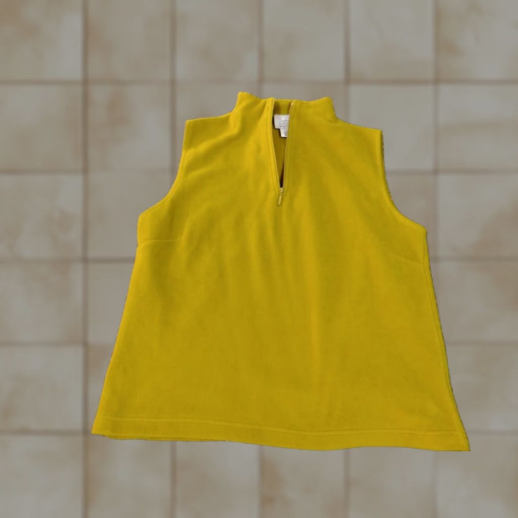 Ann Taylor Ann Taylor Sweater Vest Sleeveless Mock Neck Pullover 1/4 Zip Medium Green Polyester Spandex Regular Womens Size M / US 6-8 / IT 42-44 - 1 Thumbnail