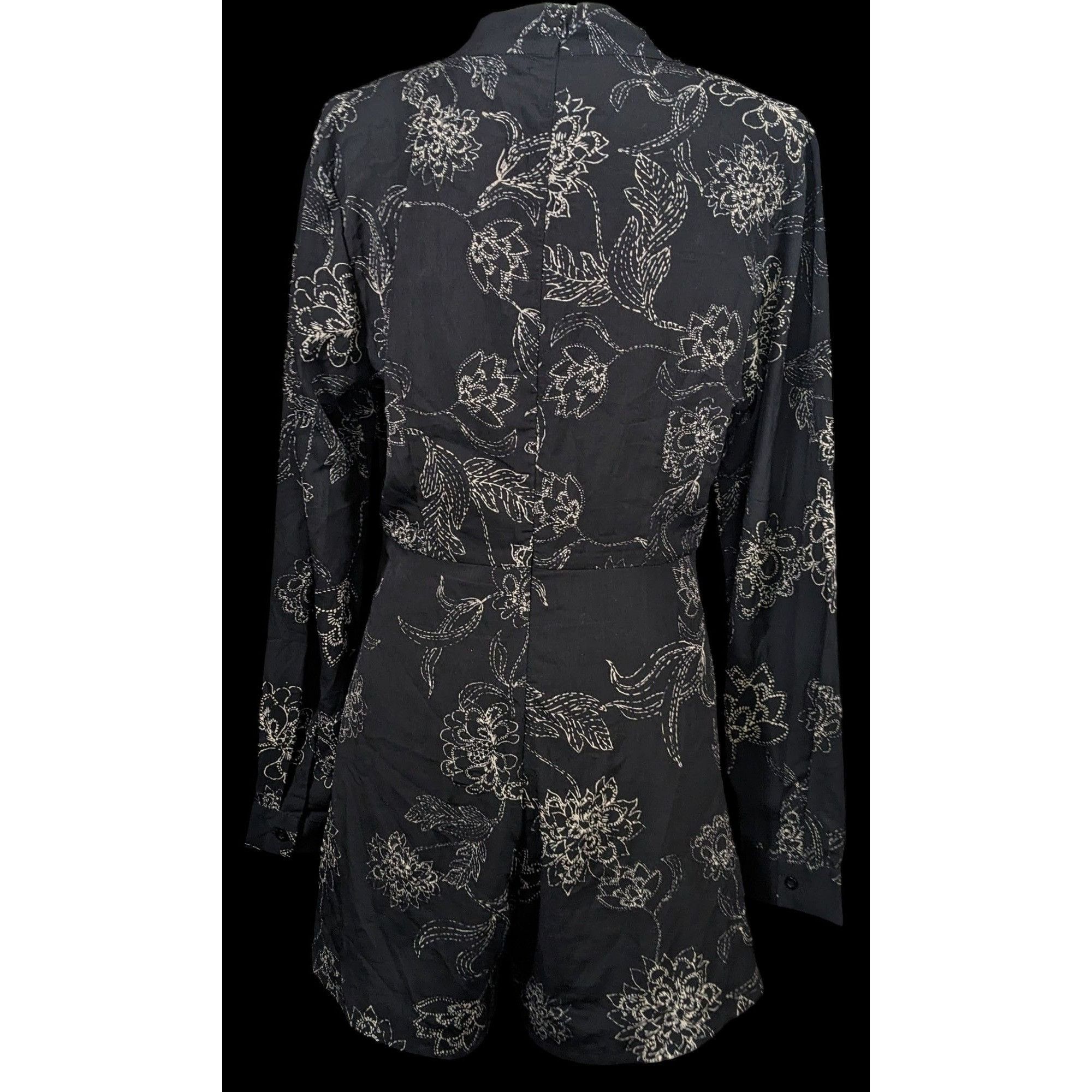 Other Gothic Floral Tie Neck Romper by Missguided Size 32" / US 10 / IT 46 - 3 Thumbnail