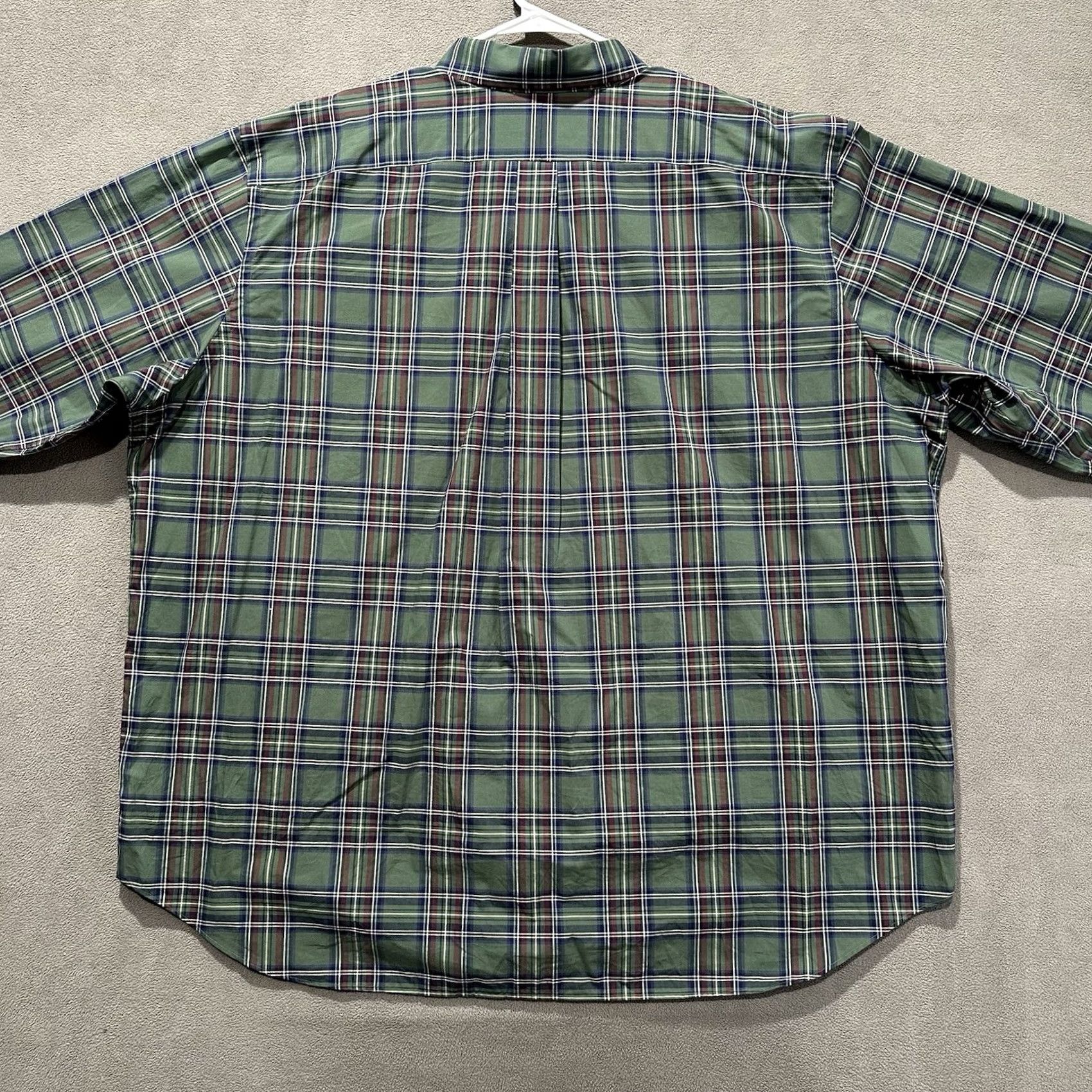 Ralph Lauren Ralph Lauren Shirt Mens 3XB Big Green Plaid Button Down 100% Cotton Stretch EUC Size US XXL / EU 58 / 5 - 2 Thumbnail