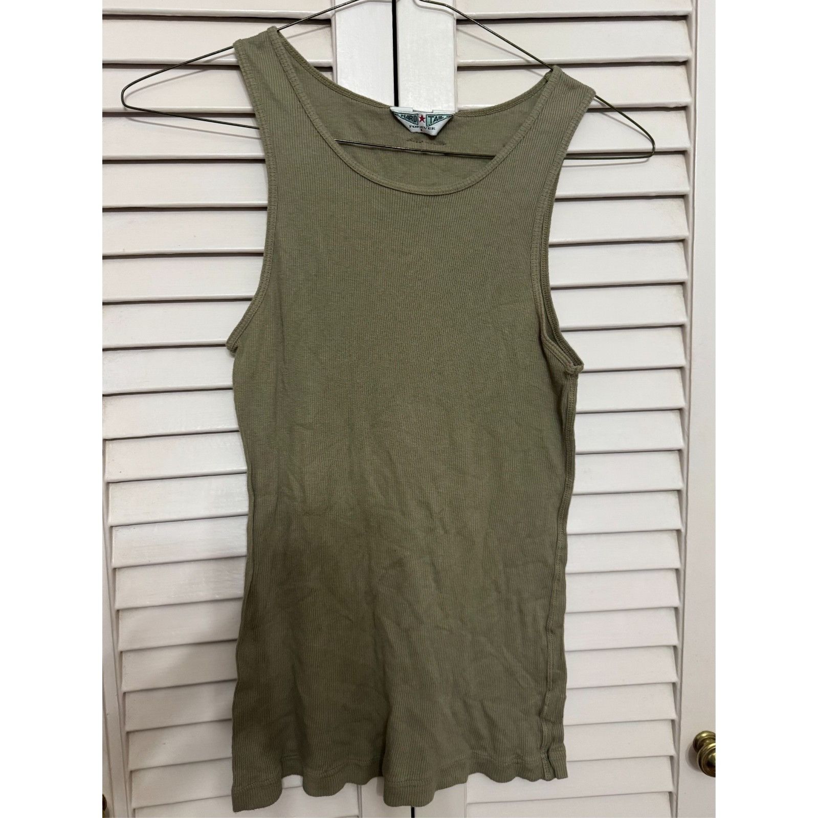 Hard Tail Hard Tail Forever Green Ribbed Tank Top Shirt Size L / US 10 / IT 46 - 2 Thumbnail