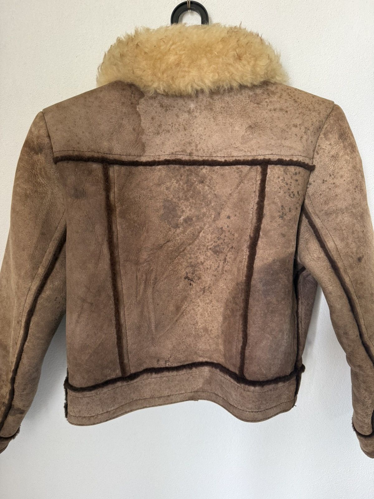 Genuine Leather DISTRESS STYLE SHEEP SKIN CROPPED JACKET FUR Size S / US 4 / IT 40 - 4 Thumbnail