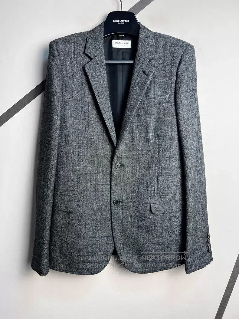 Saint Laurent Paris Saint Laurent Paris Gray Prince of Wales Check Wool Suit a Size US S / EU 44-46 / 1 - 1 Thumbnail