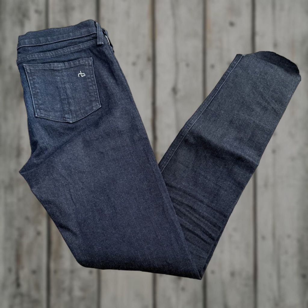 Rag & Bone rag & bone Jeans Womens 27 Mid Rise Skinny Raw Hem Cut Off Dark Denim Blue Size 27 Size 27" / US 4 / IT 40 - 1 Thumbnail