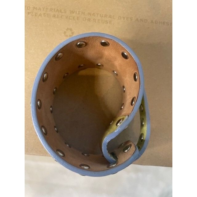 Celine Yellow Celine Leather Silver Studded Wrap Bracelet - Triomph Size ONE SIZE - 4 Thumbnail