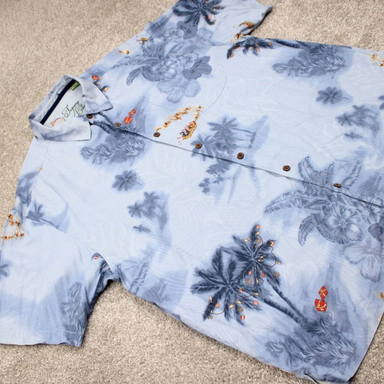 Tommy Bahama Tommy Bahama Hawaiian Shirt Mens 2XL XXL Blue Silk S/S Button Size US XXL / EU 58 / 5 - 6 Thumbnail