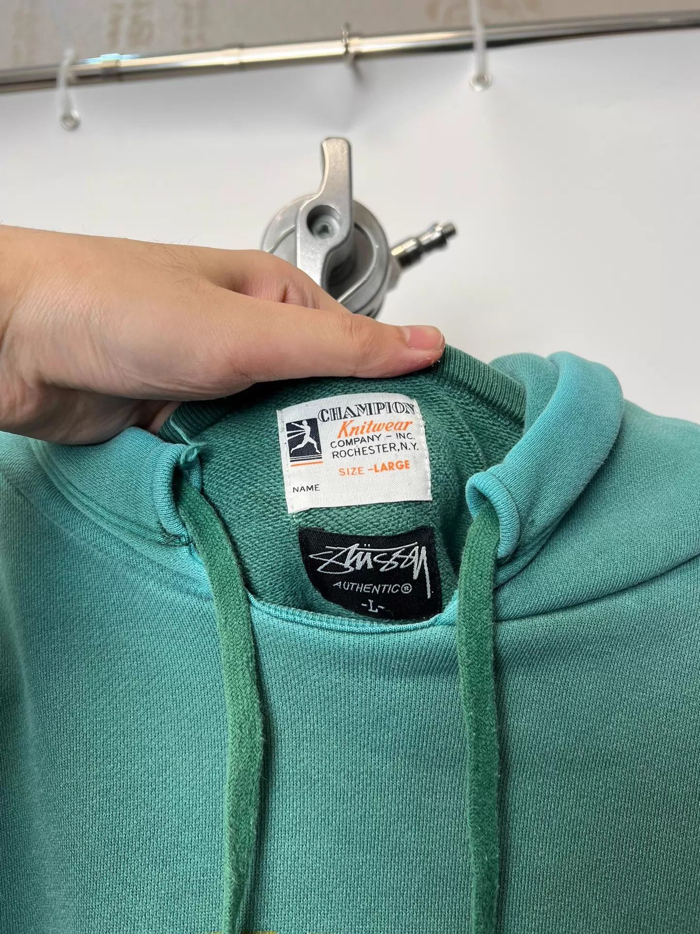 Stussy Stussy X Champion Vintage Dirty Dyed Washed Hoodie L Size US L / EU 52-54 / 3 - 5 Thumbnail