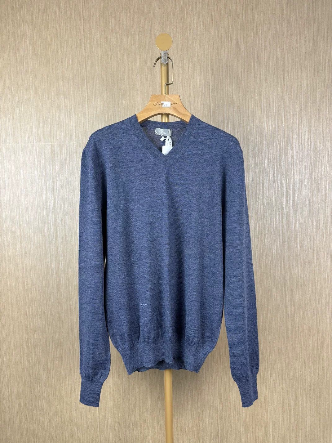 Dior dior misty blue v-neck wool sweater size s Size US S / EU 44-46 / 1 - 1 Thumbnail