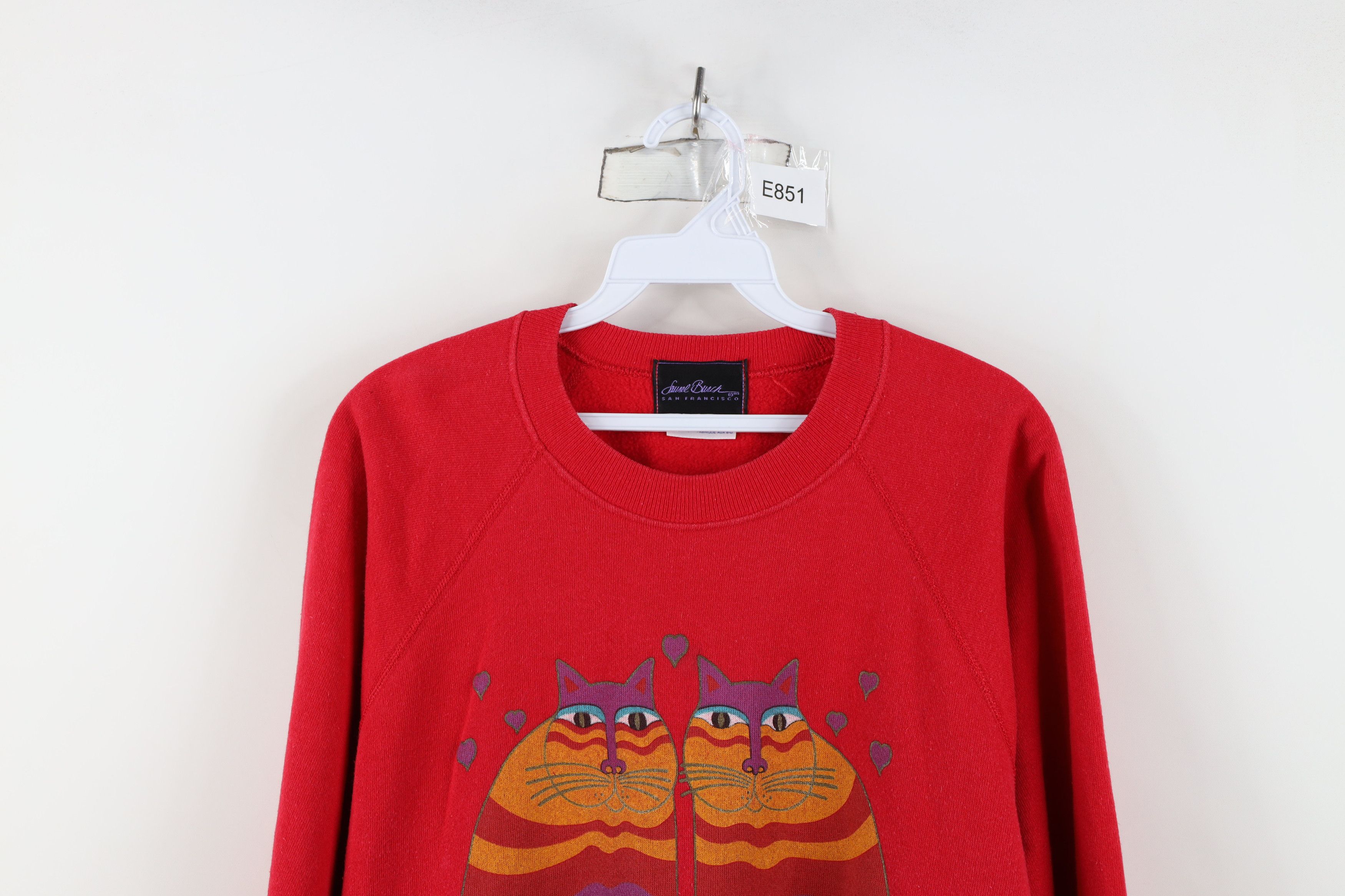 Vintage Vintage 80s Streetwear Rainbow Cat Kitten Sweatshirt USA Size L / US 10 / IT 46 - 2 Thumbnail