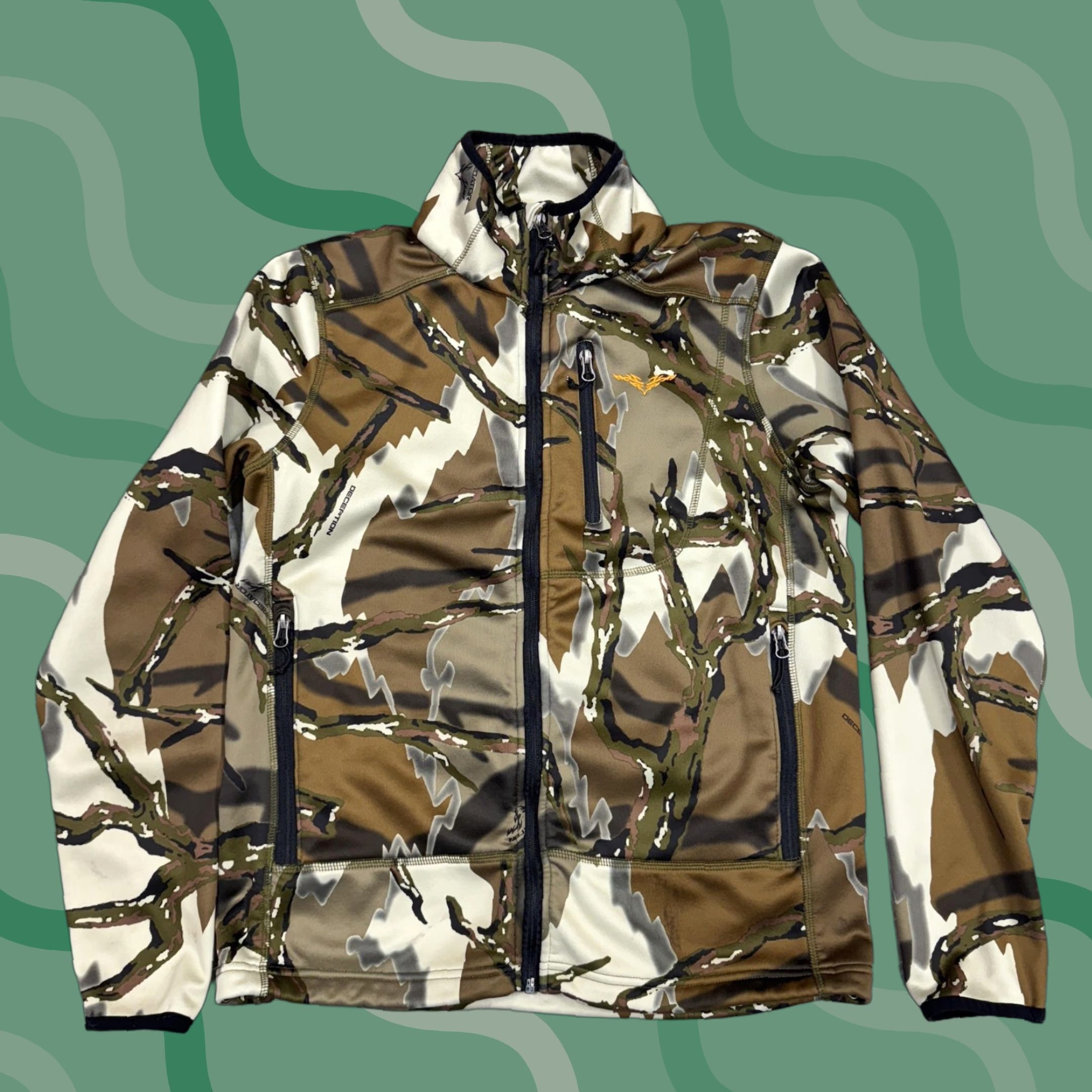 Vintage Predator Camo Jacket Mens Small Brown Deception Softshell Full Zip Hunting Windbreaker Camouflage Pockets Zip Adults Mens Size US S / EU 44-46 / 1 - 1 Thumbnail