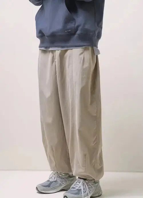 Japanese Brand 21SS Indigo Union Japan Khaki Minimal Casual Lantern Pants Size US 33 - 2 Thumbnail