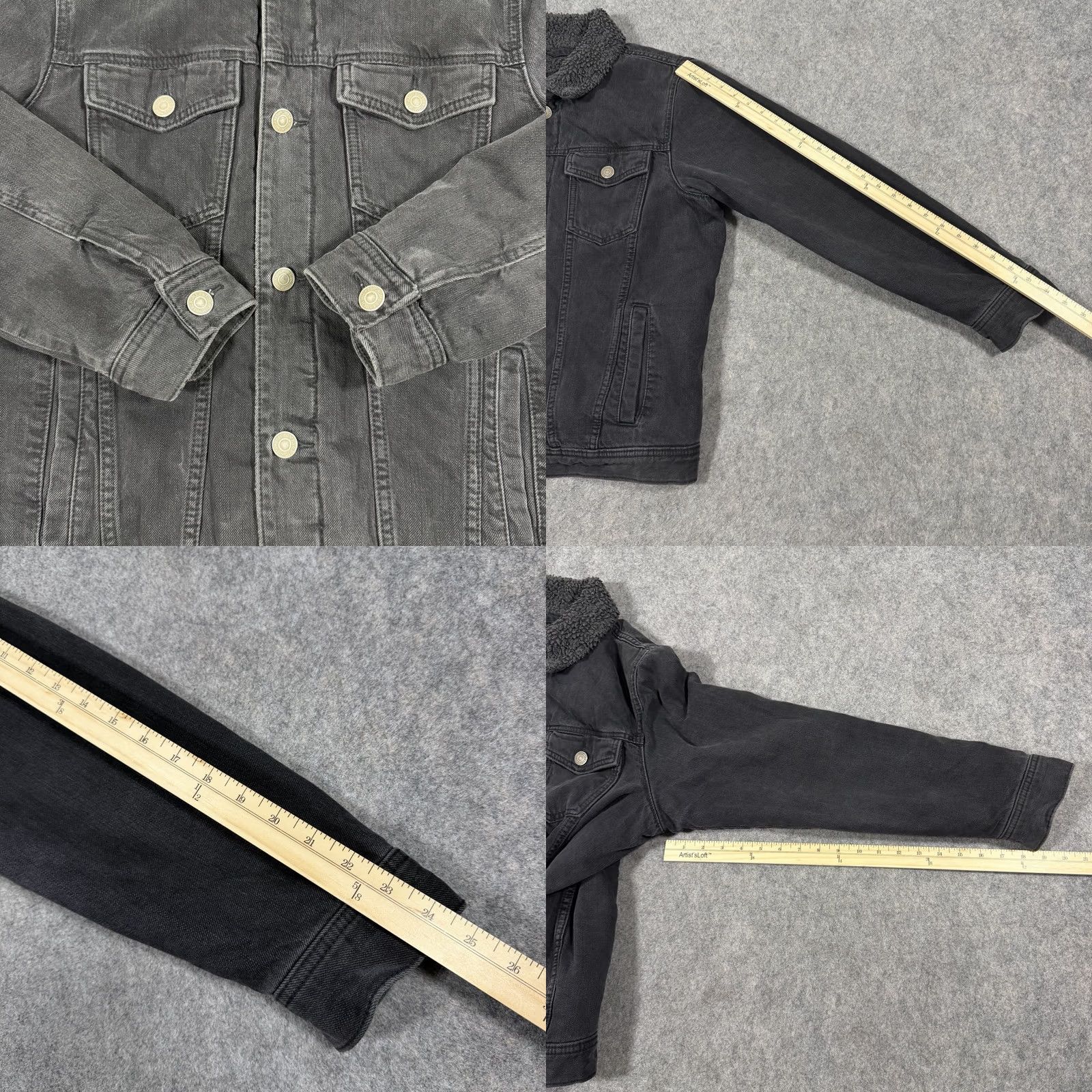 Abercrombie & Fitch Abercrombie & Fitch Denim Jacket Men’s Medium Black Sherpa Lined Vintage? (Note: Original title indicates "Vintage" but item says Vintage: No) Size US M / EU 48-50 / 2 - 10 Thumbnail