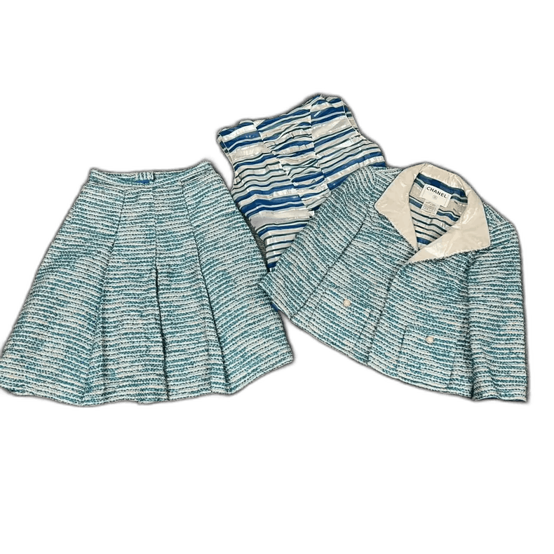 Chanel Chanel Baby Blue ThreePiece Set -2505 Size US 34 / EU 50 - 1 Thumbnail